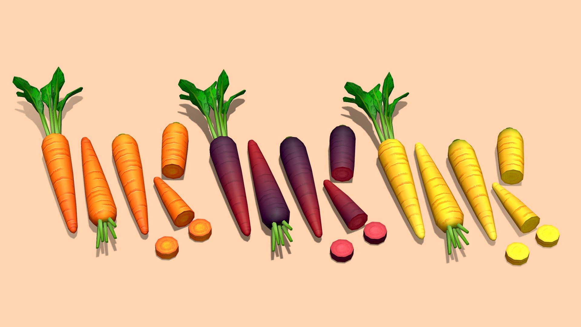 Garden Carrots 3d model