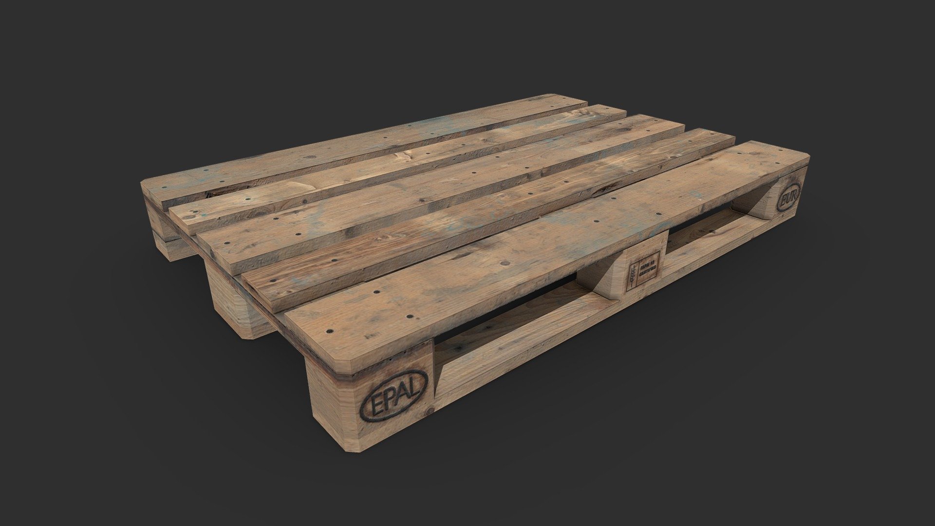 Industrial wooden pallet 3d model