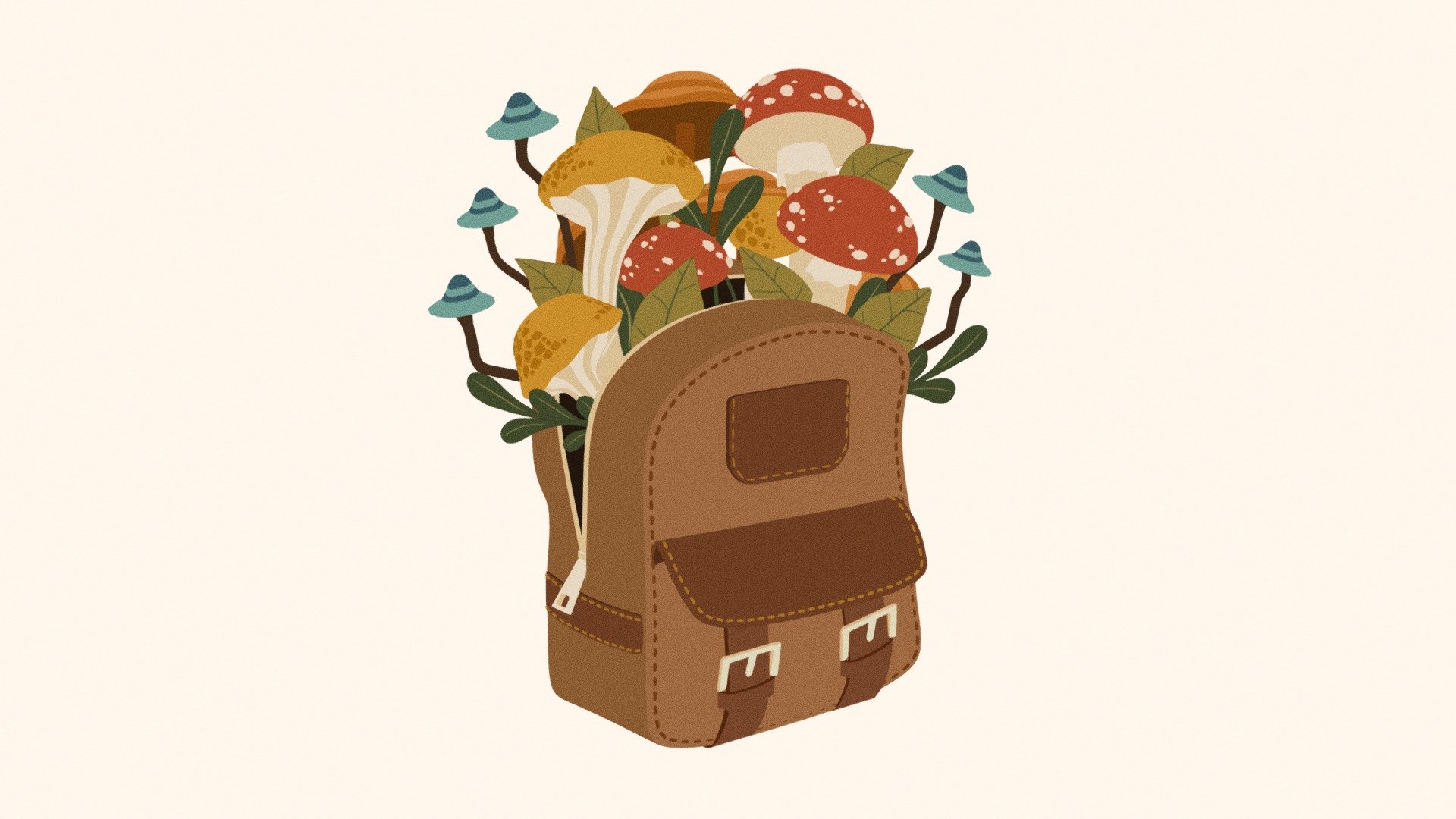 Backpack Mushrooms 3d model