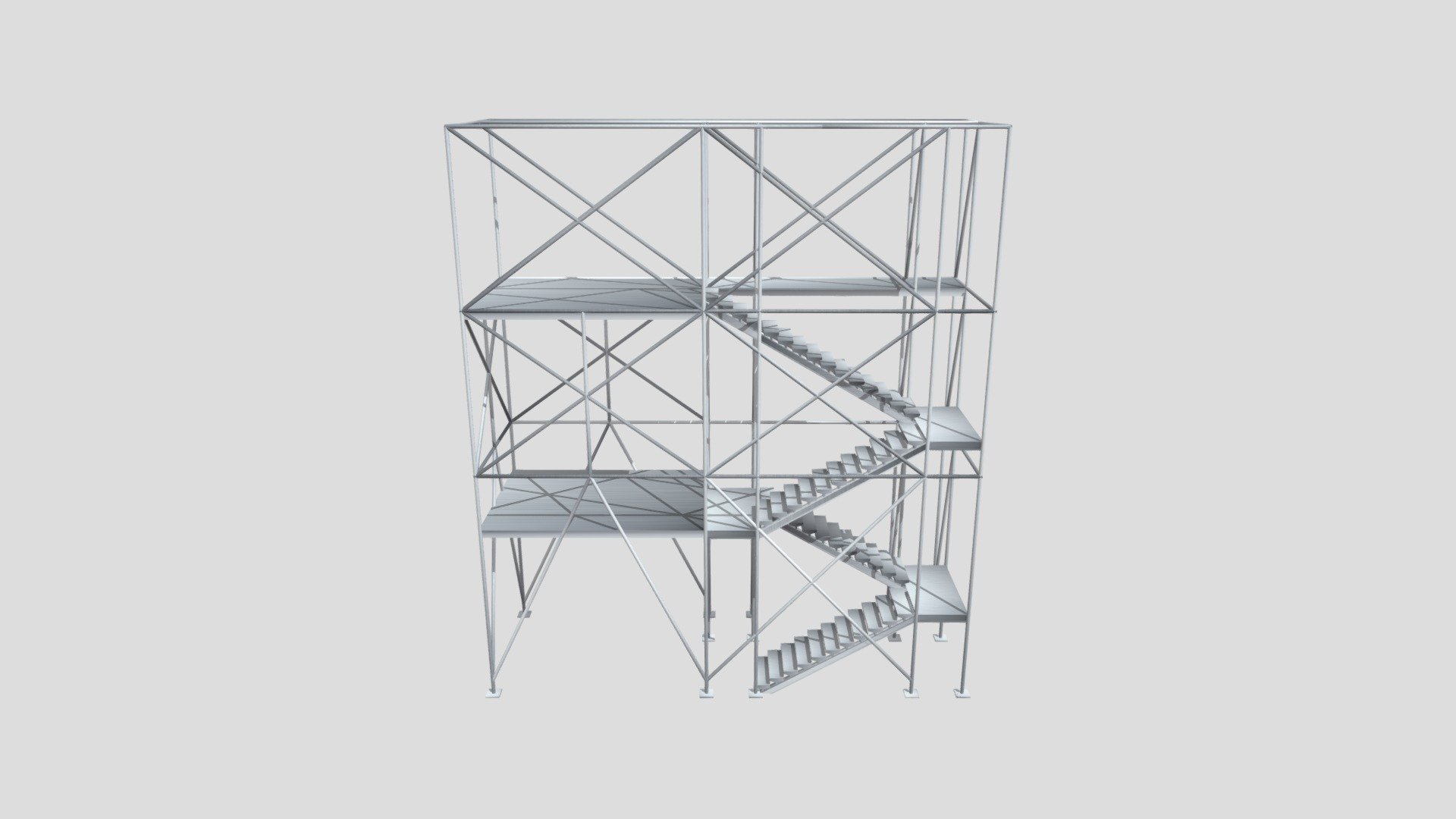 Scaffold Stairs Steel construction 3d model