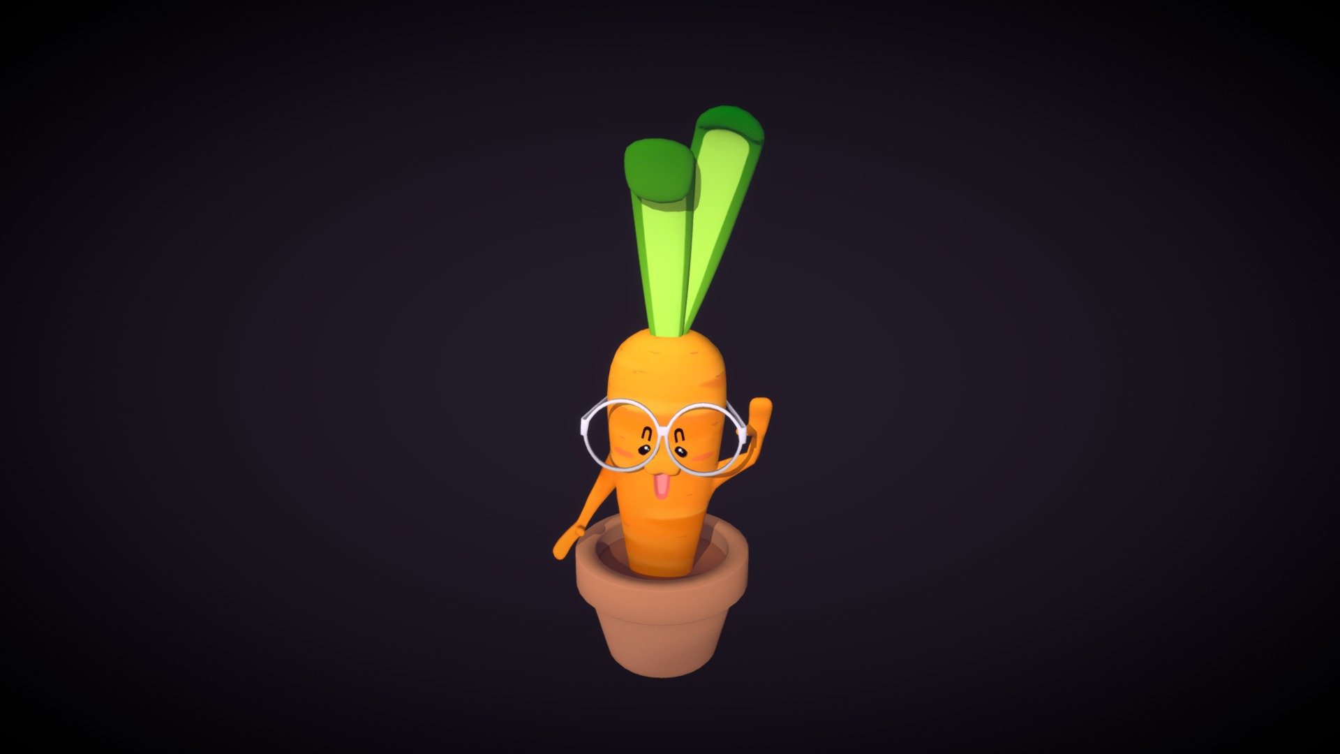 Cute Carrot Sidekick 3d model