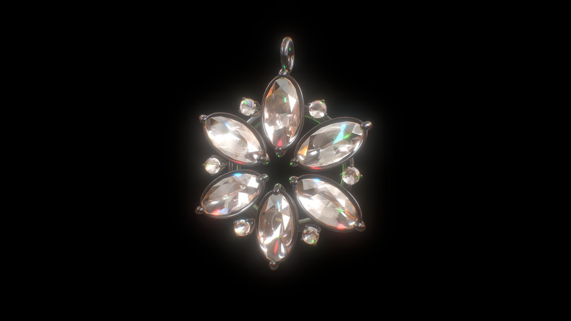 Snowflake Necklace 3d model