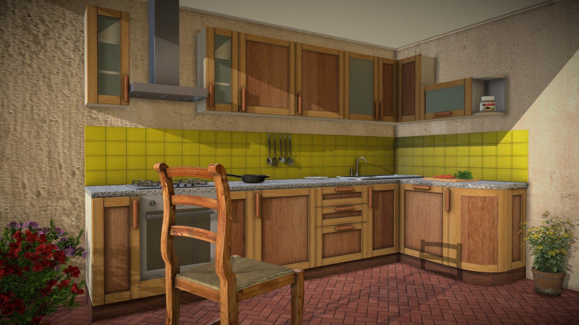 Italian Kitchen 3d model