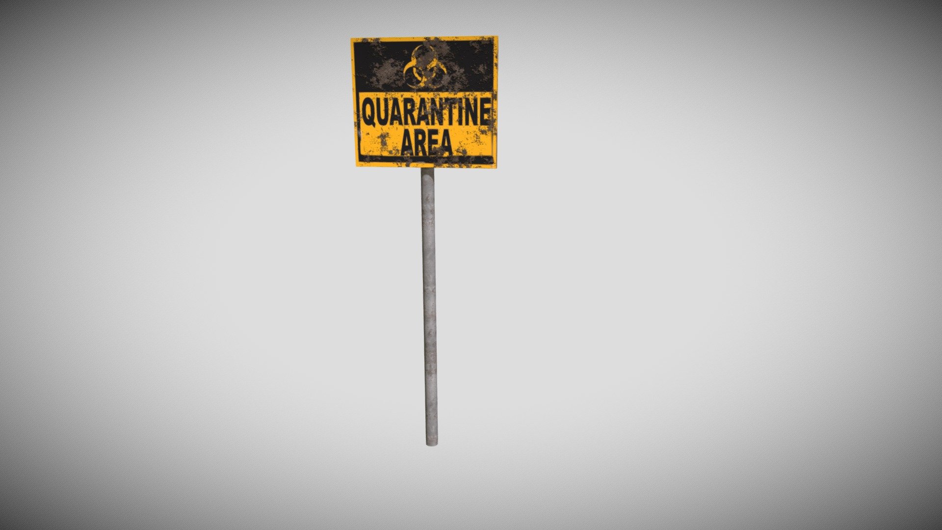 Cartel Cuarentena / quarantine sign 3d model