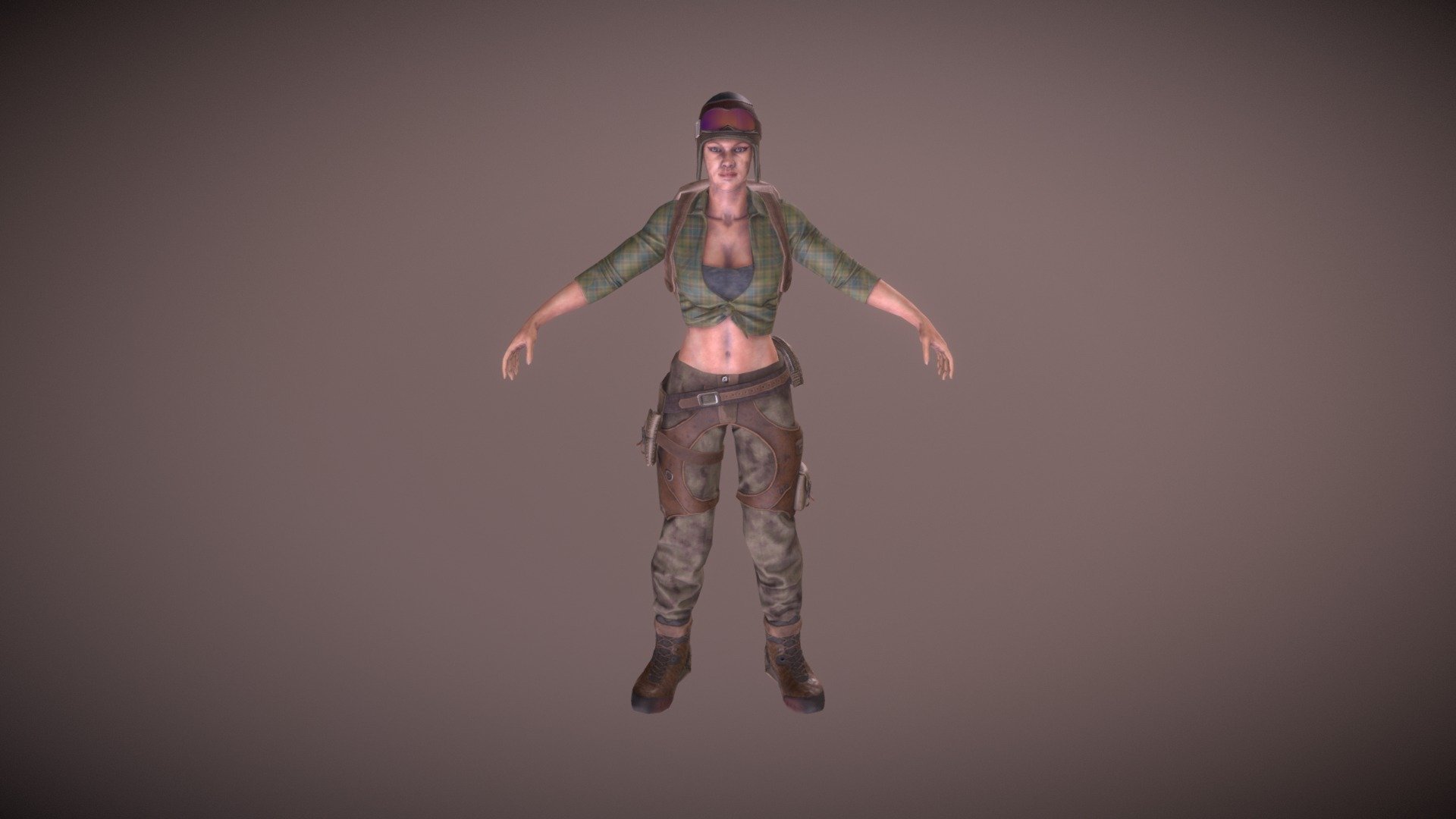 Rigged Female Survivor A 3d model