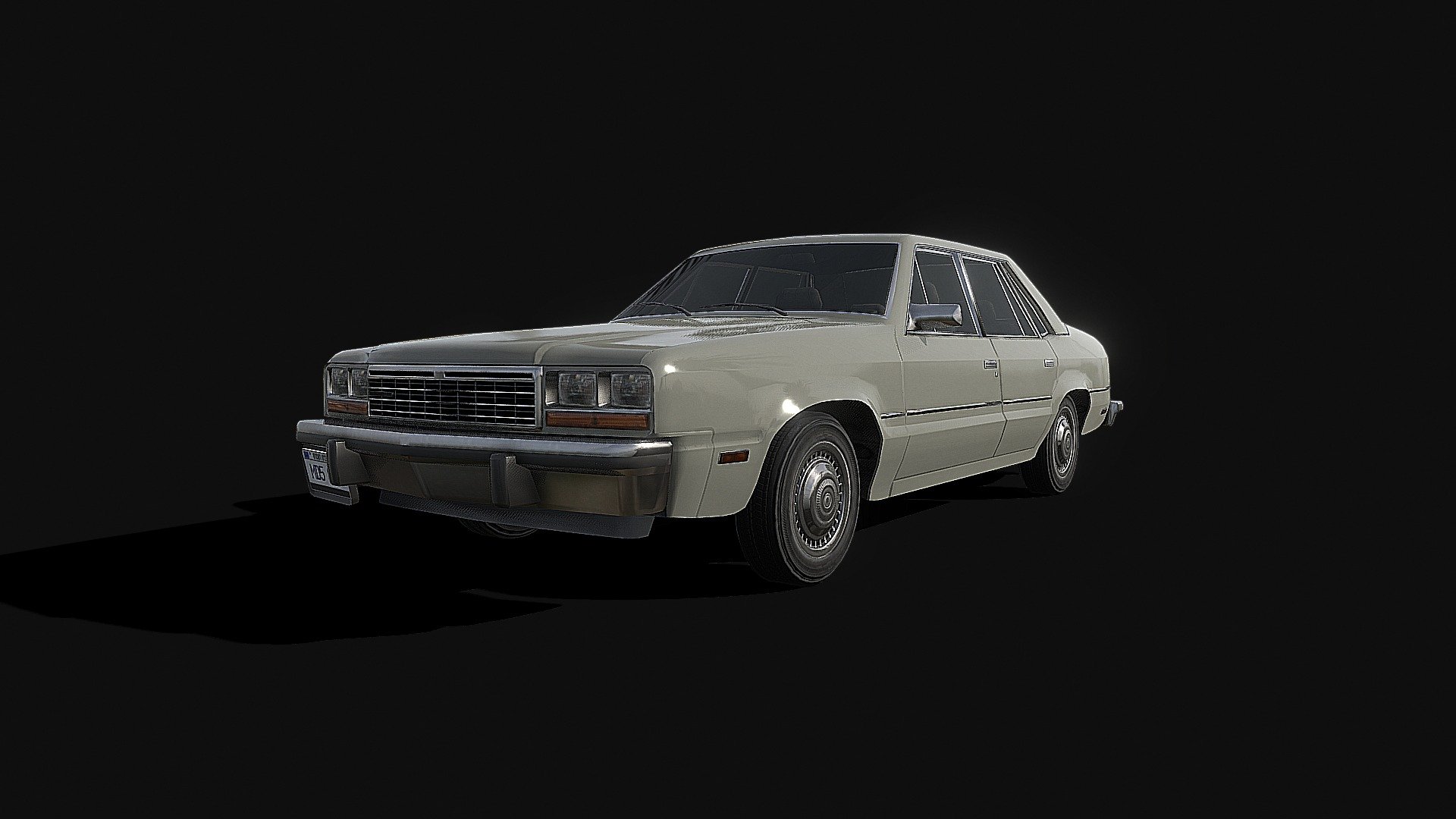 80s Generic midsize sedan 3d model