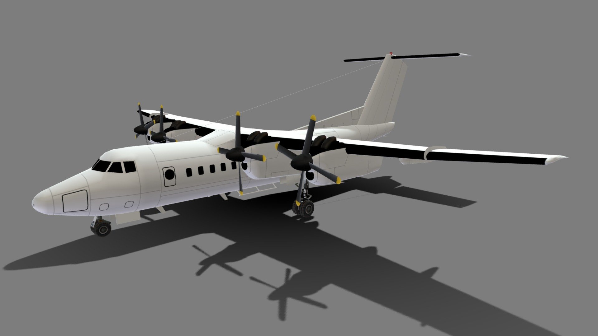 DeHavilland Canada DHC-7 Static Low Poly Blank 3d model