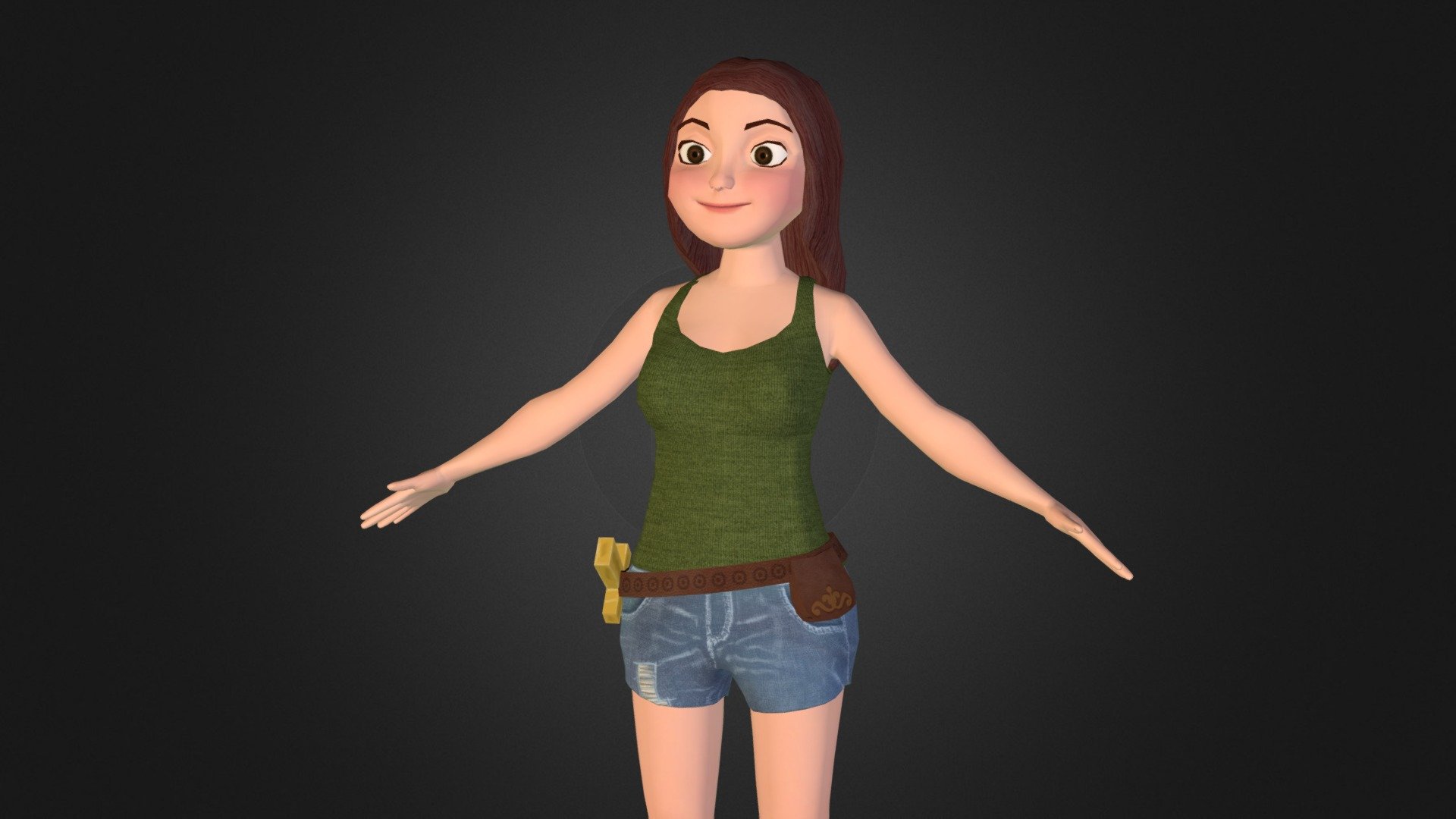 Cartoon Girl 3d model