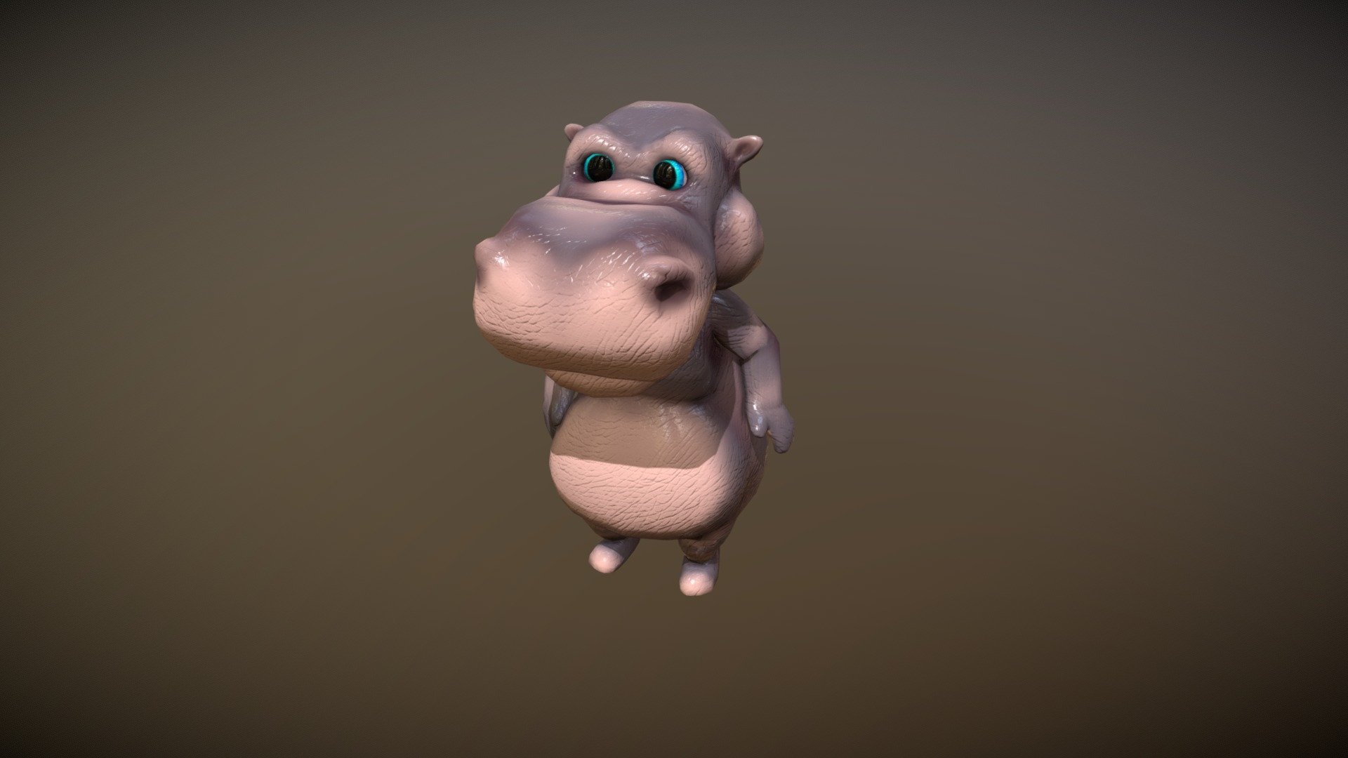 Animated Hippo Model 3d model