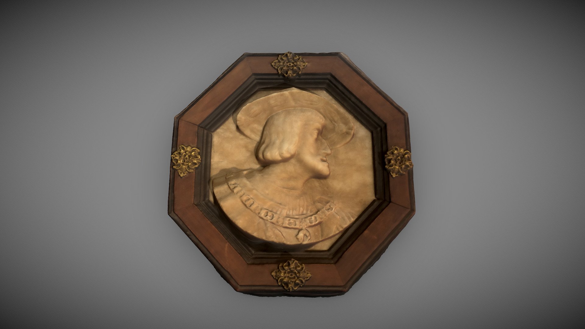 Medallion with the bust of Charles V 3d model