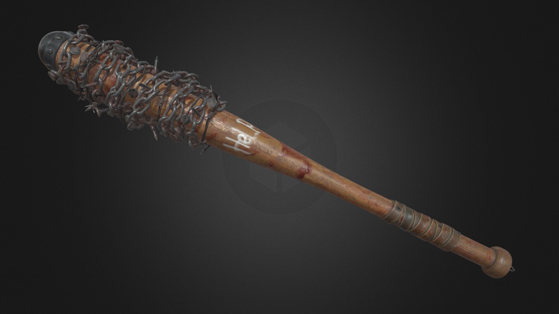 Baseball Bat Barbed Wires 3d model