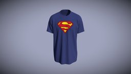 Loose Fit Tee Superman Print Design