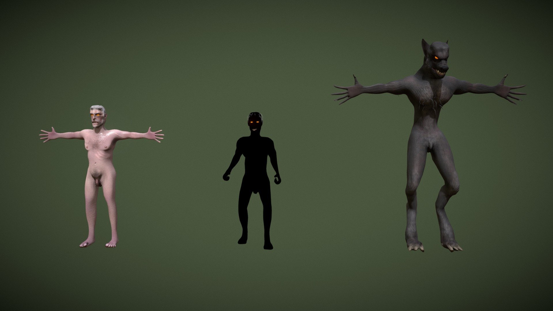 Morphing werewolf 3d model