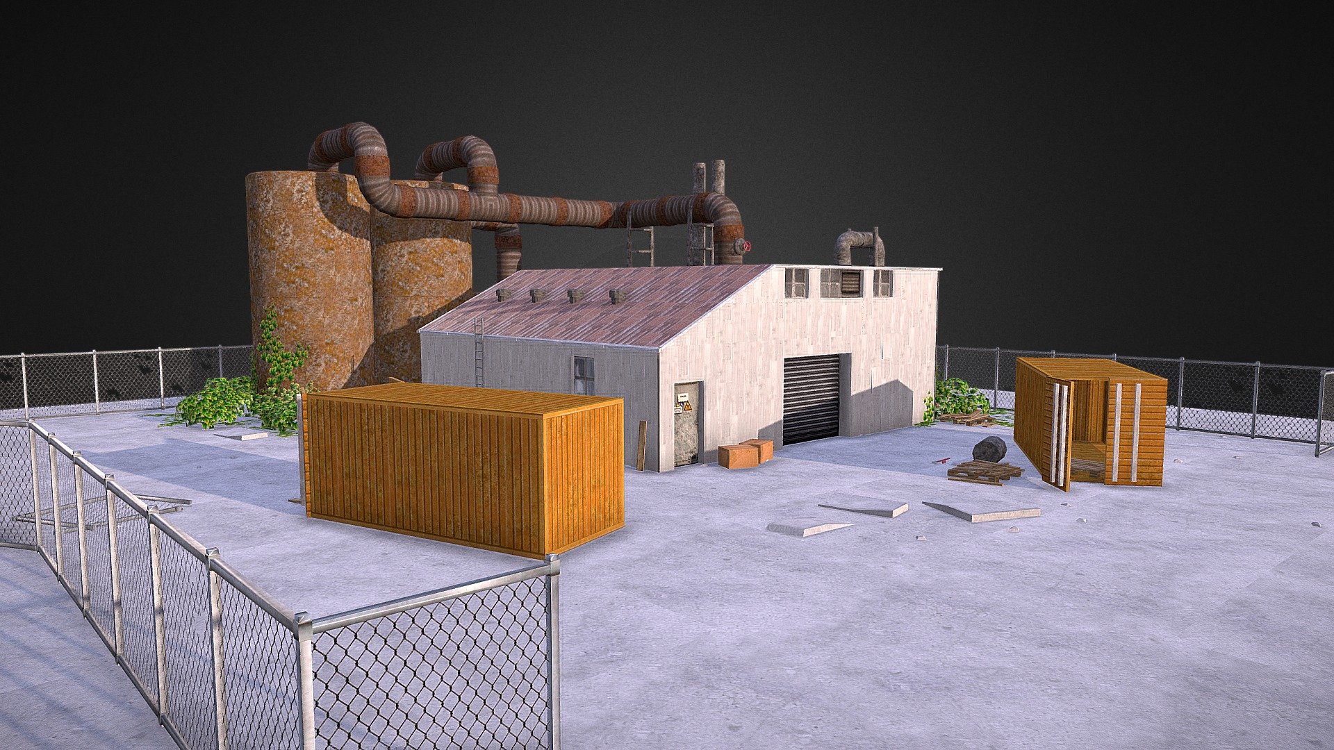 Abandoned Factory Modular Kit 3d model