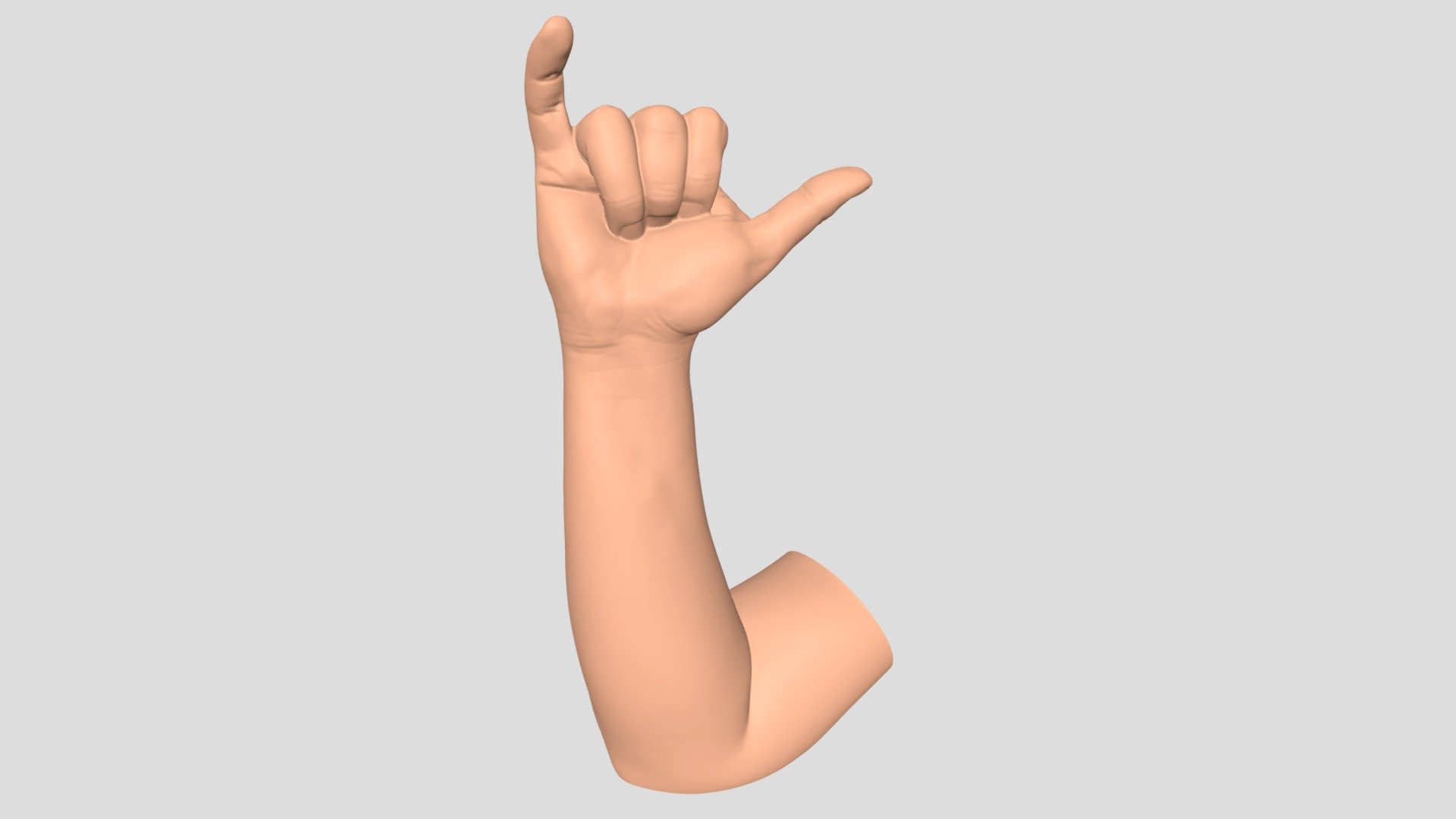 hand shaka sign 3d model