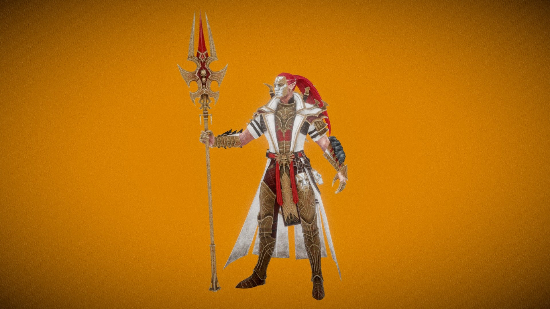 Spear warrior 3d model