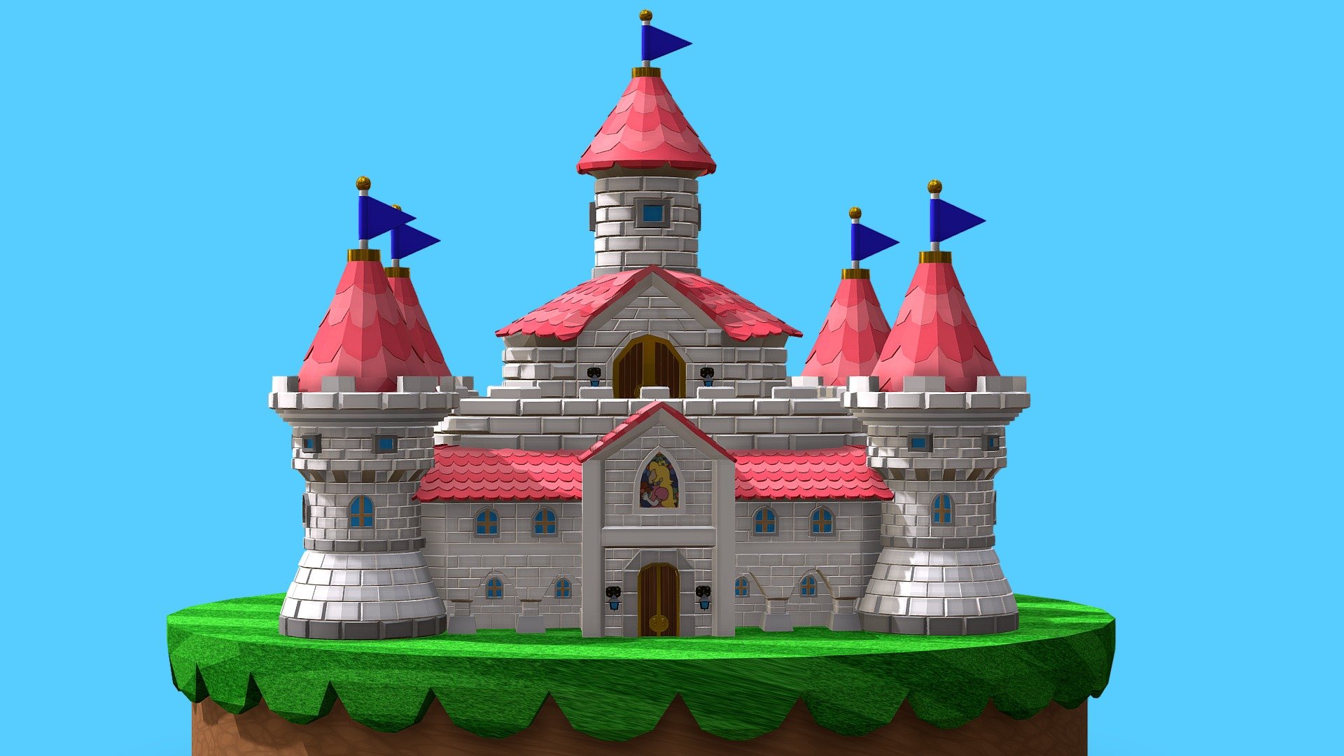 Peachs Castle 3d model