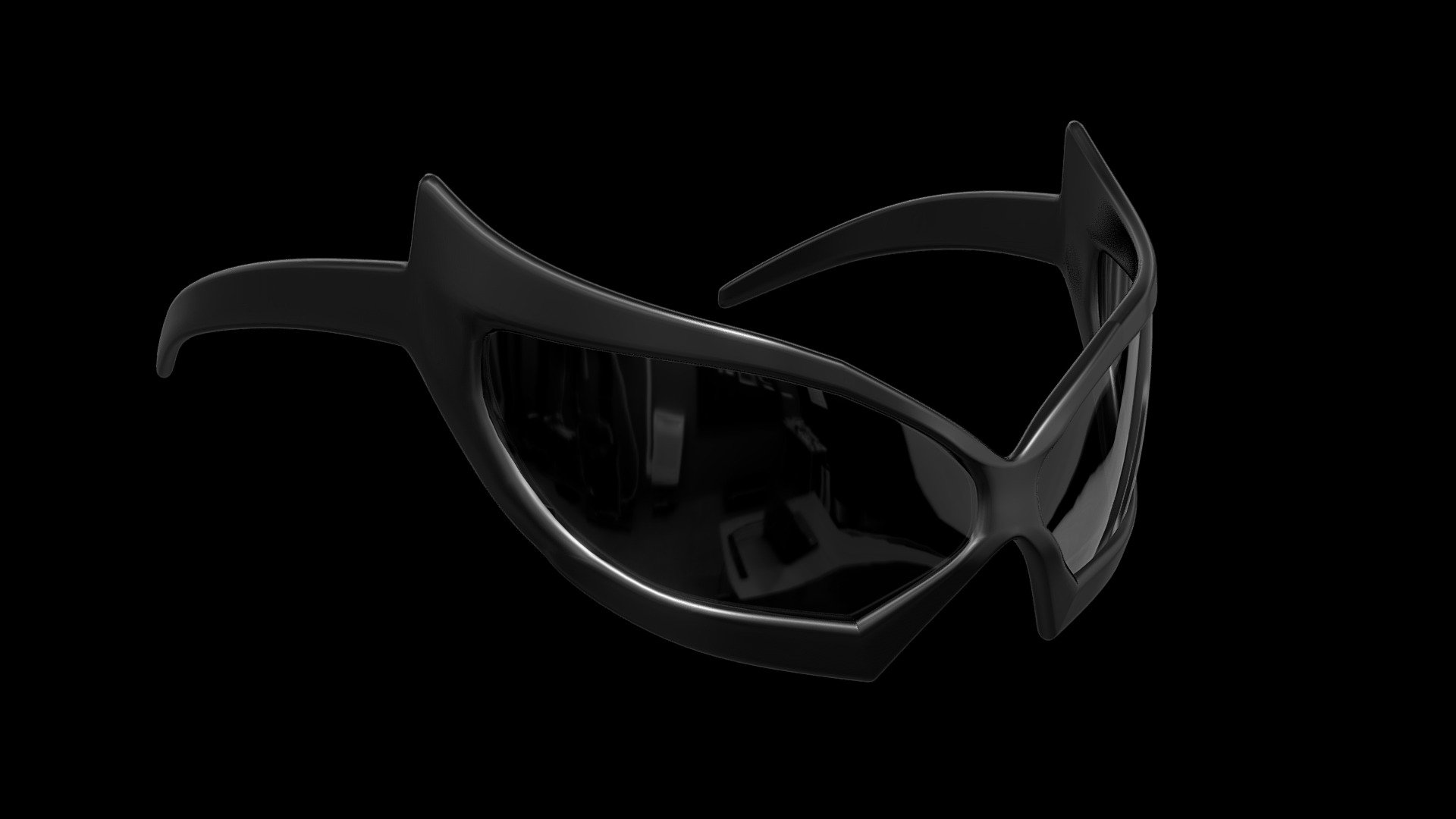 Futuristic Cat eye Sunglasses 3d model