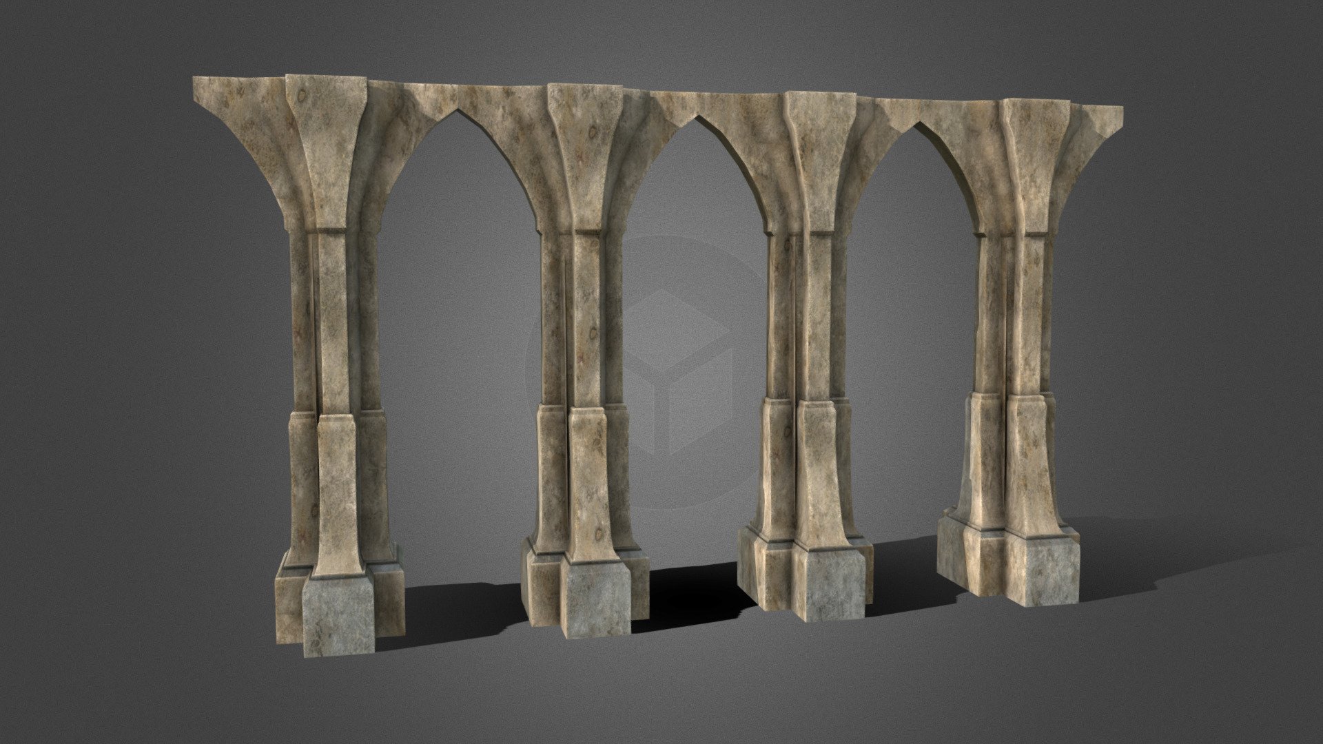 neogothical pier architectural asset pack 3d model