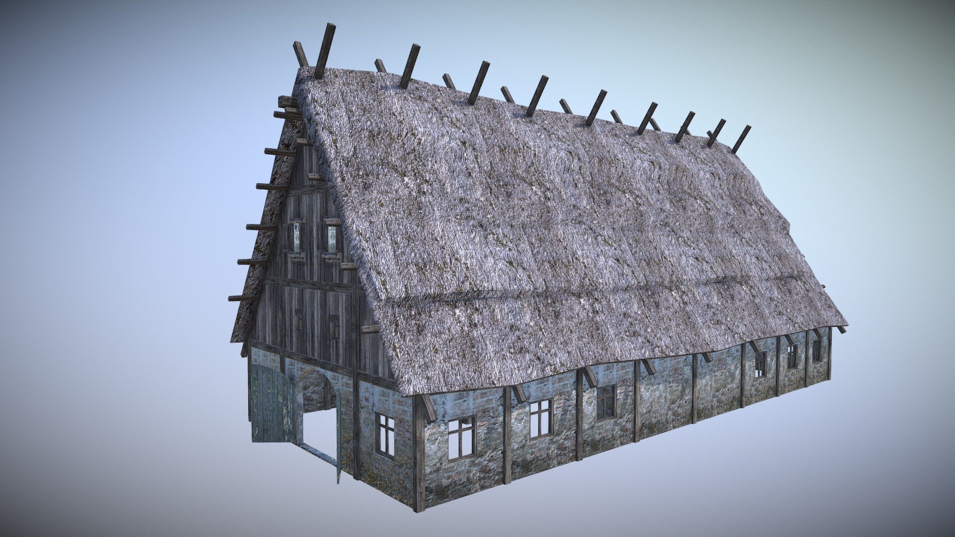 Medieval Barn 3d model