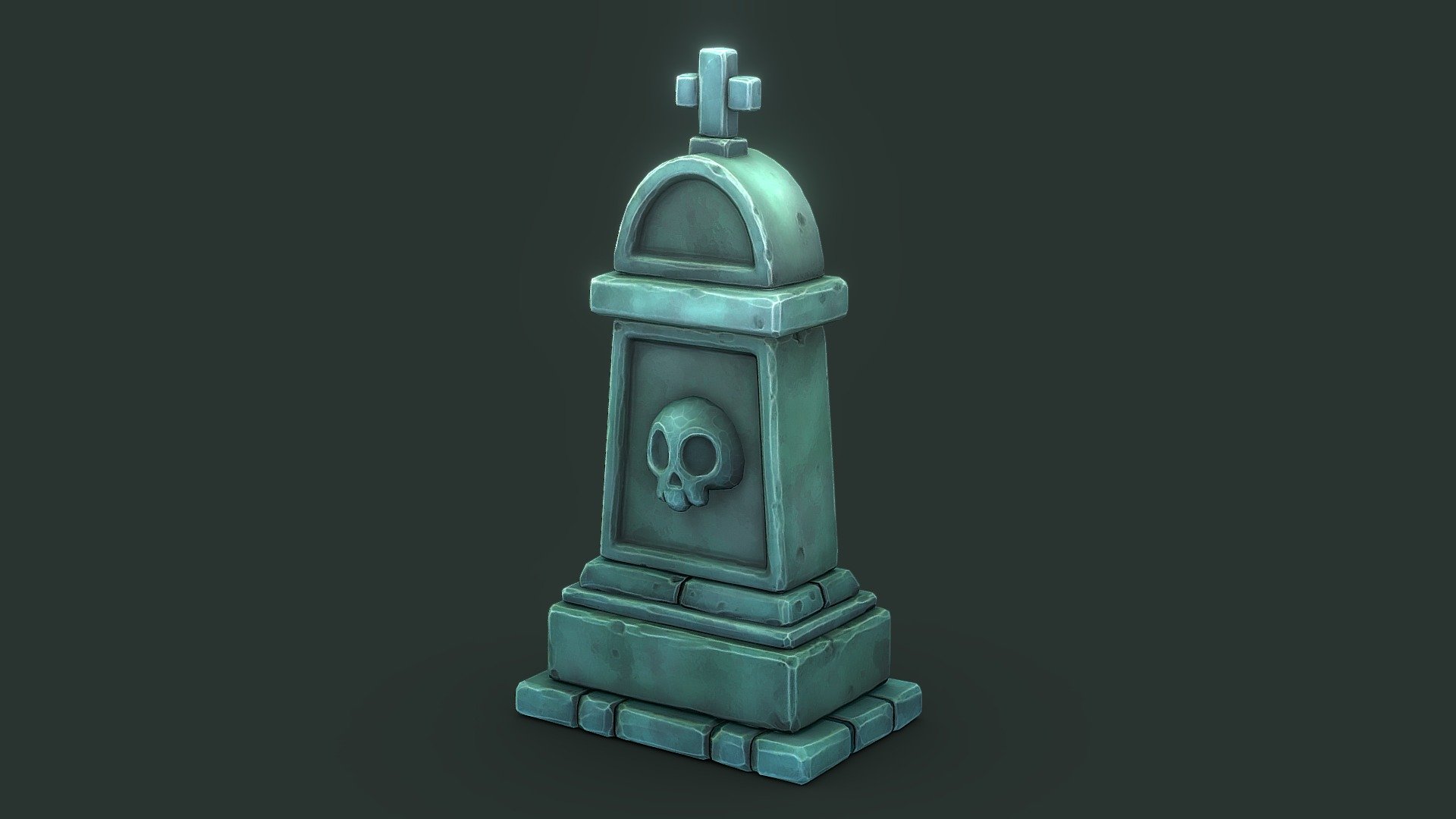 Handpainted grave 3d model