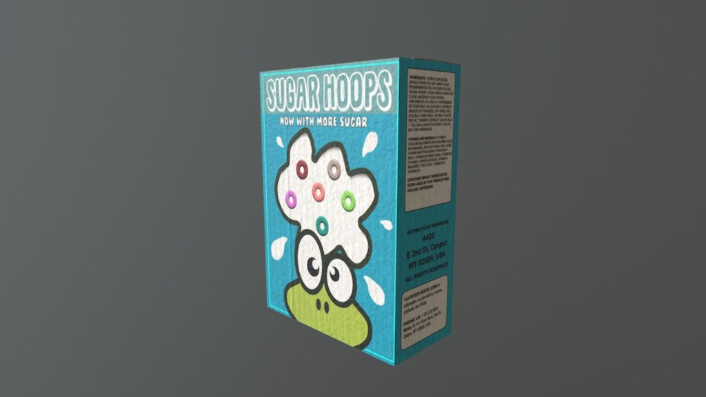 Sugar Hoops Cereal Box 3d model