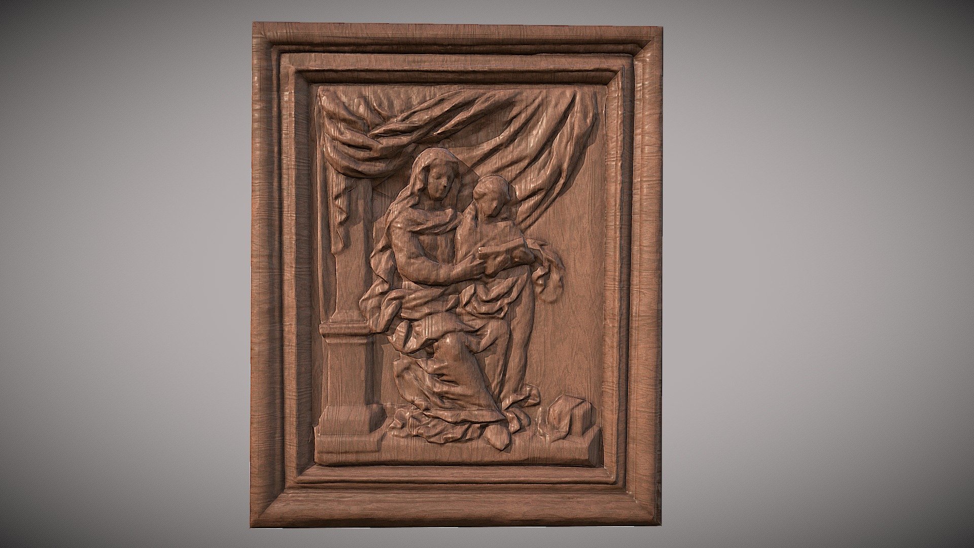 Wooden Frame Bas-Relief 3d model