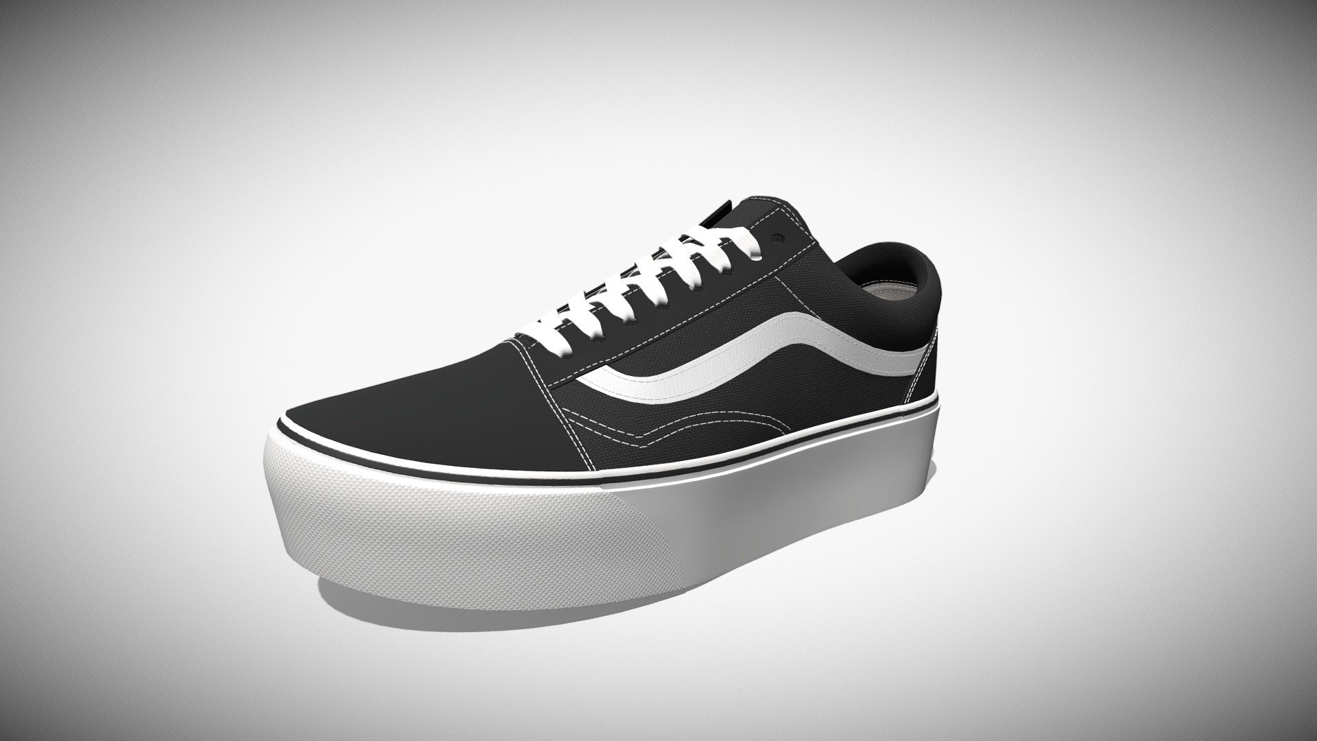 Vans Old Skool Stackform Black And White 3d model