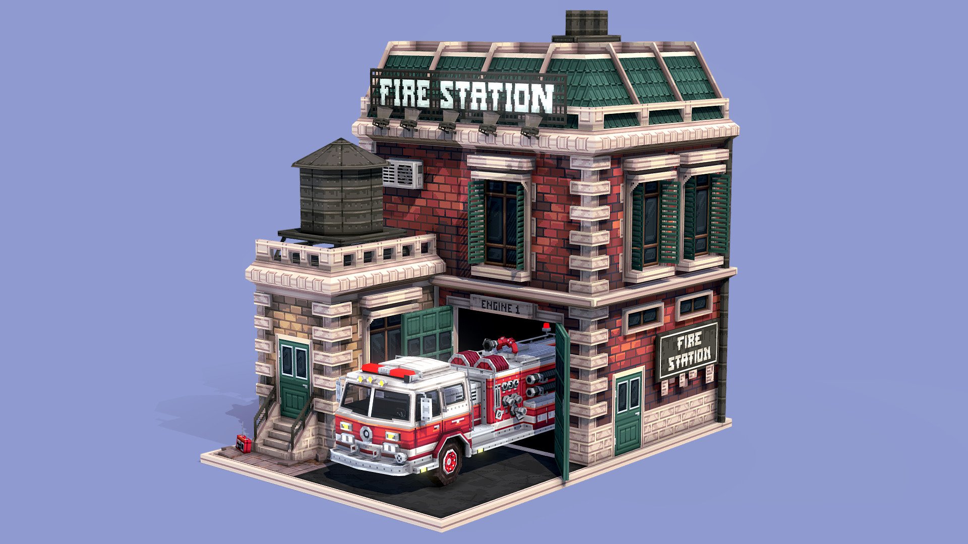 Firestation 3d model