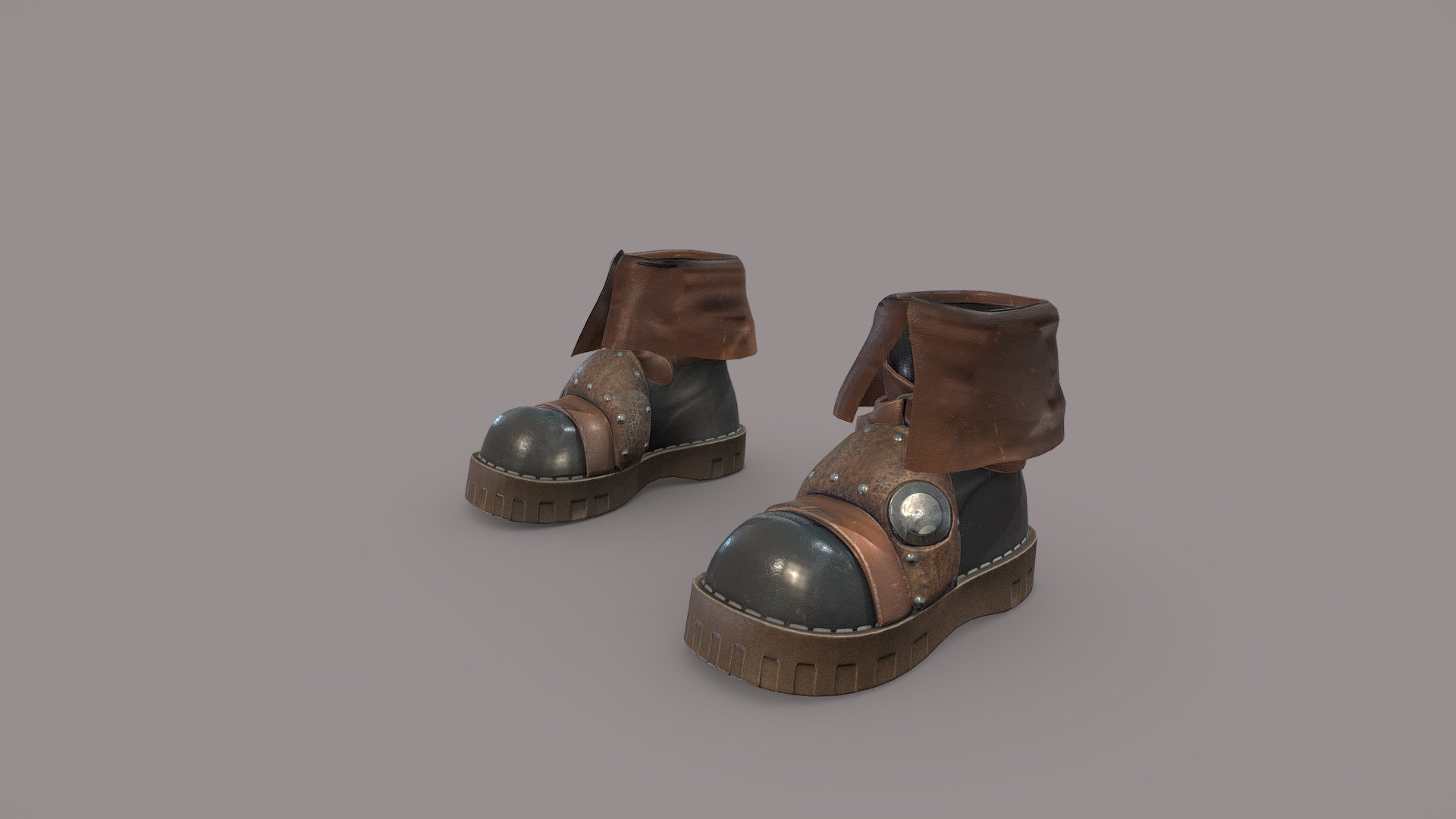 Steampunk Boots 3d model