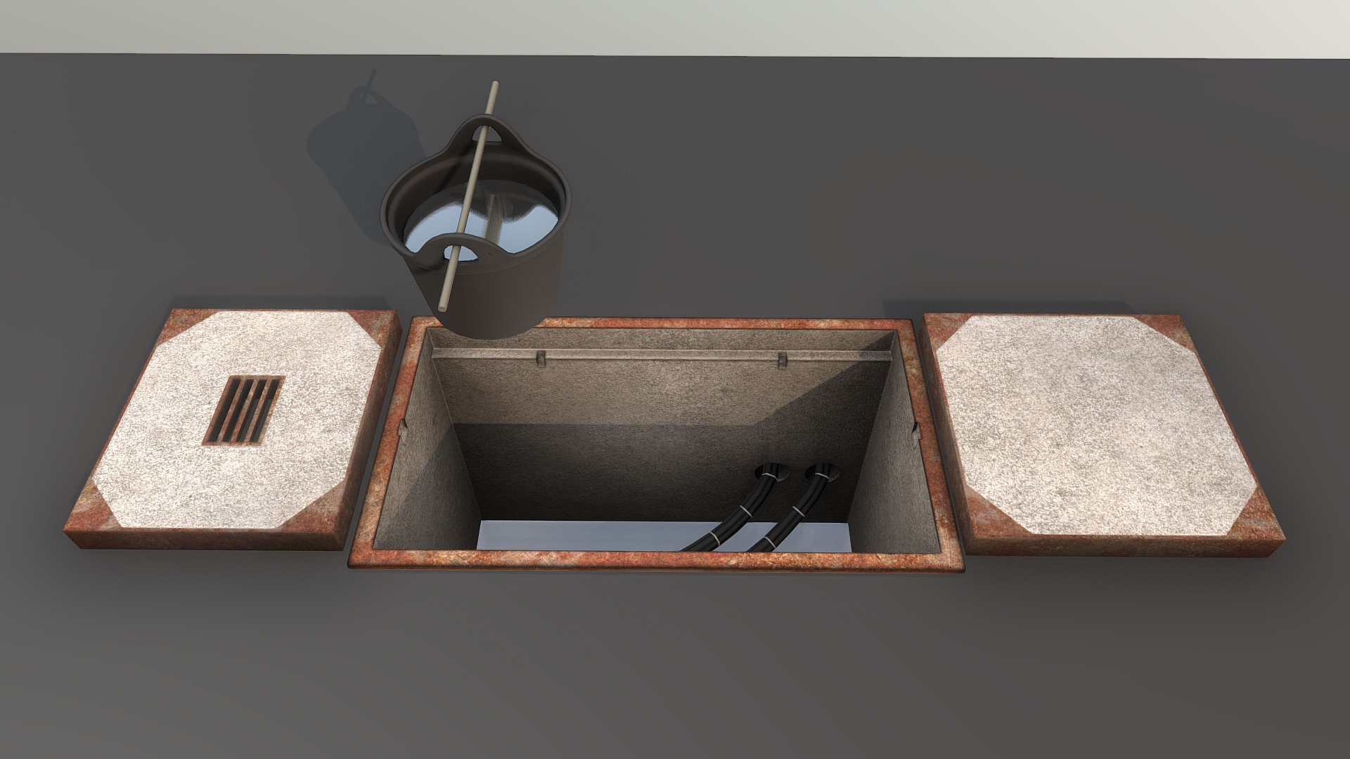 Old Sewage Pit 1 (Low-Poly Version) 3d model