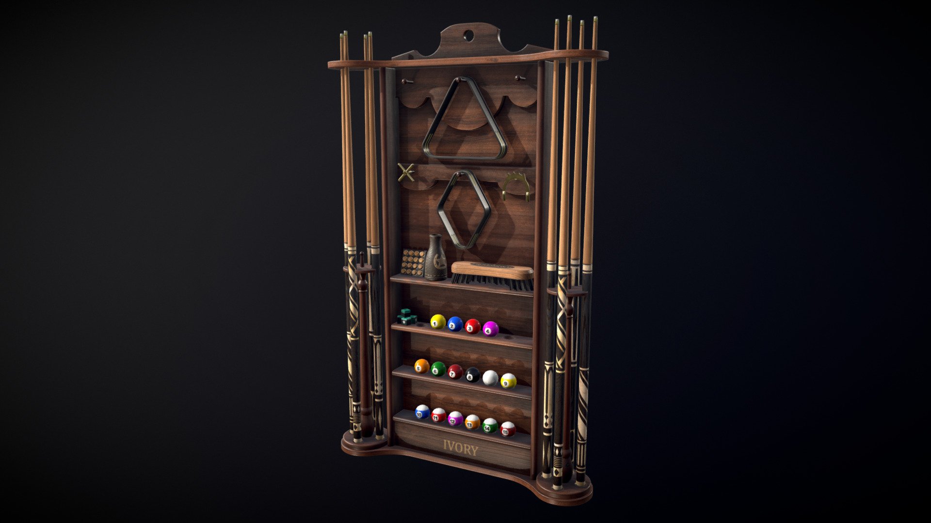 Cue Rack 3d model