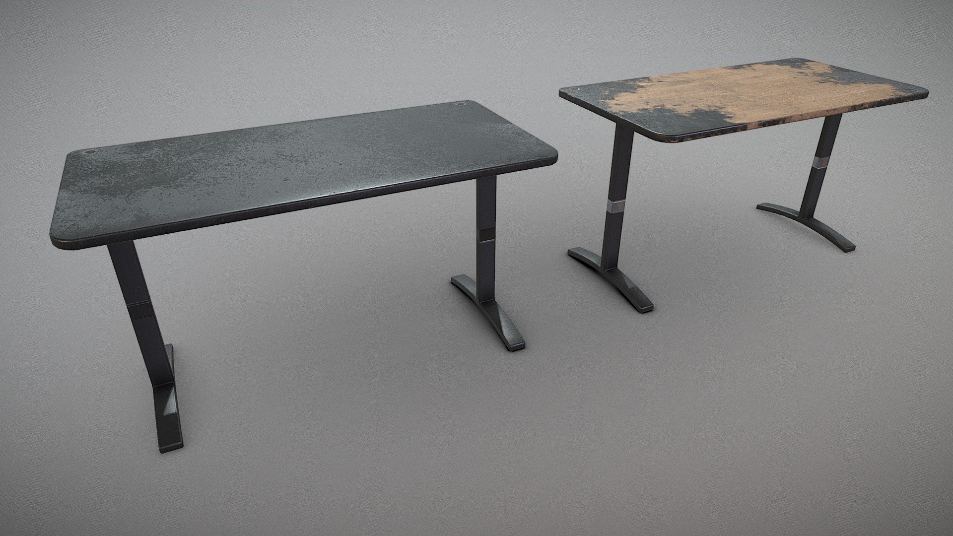 Worn desks 3d model