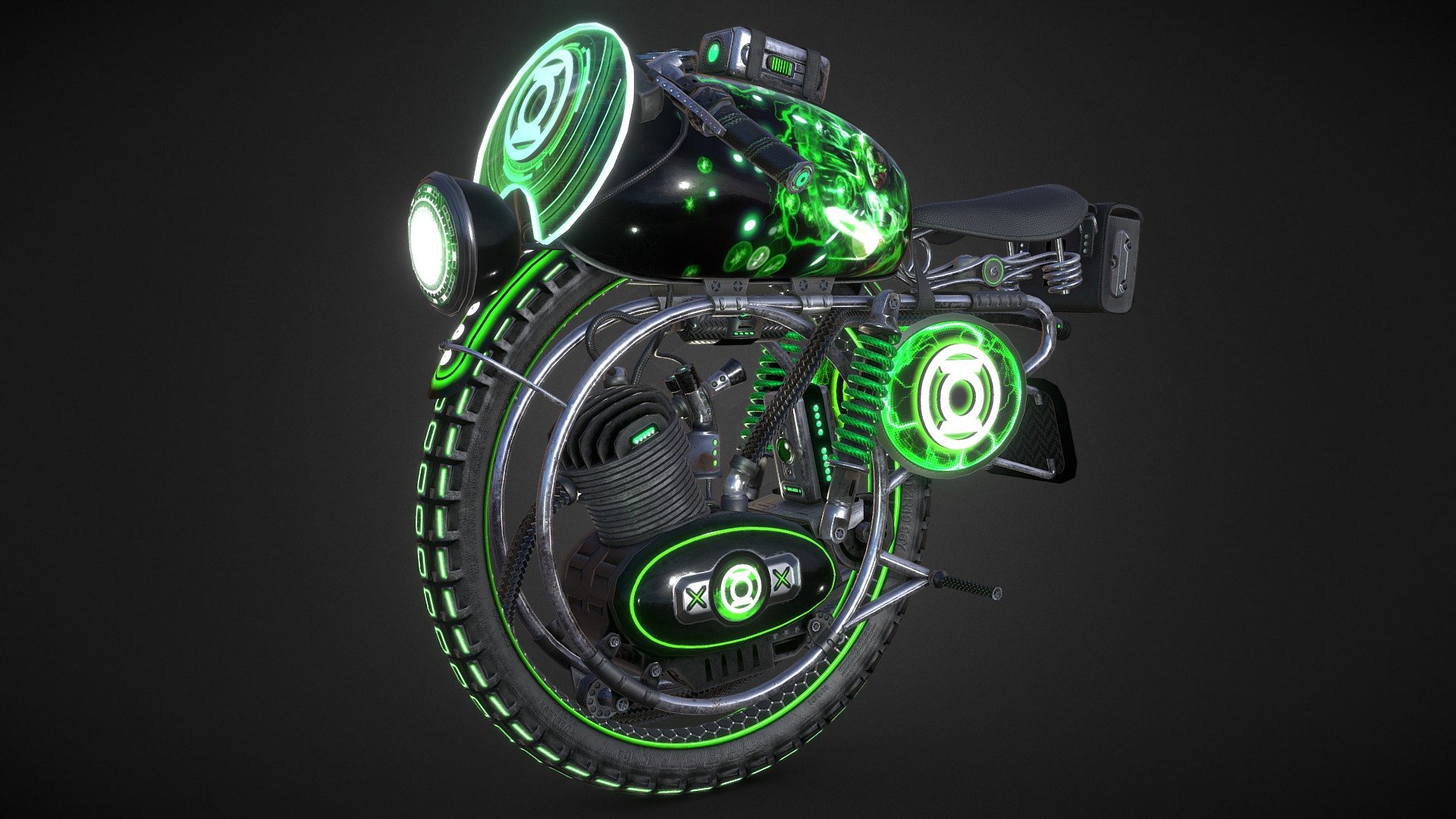 Green Lantern Monobike 3d model