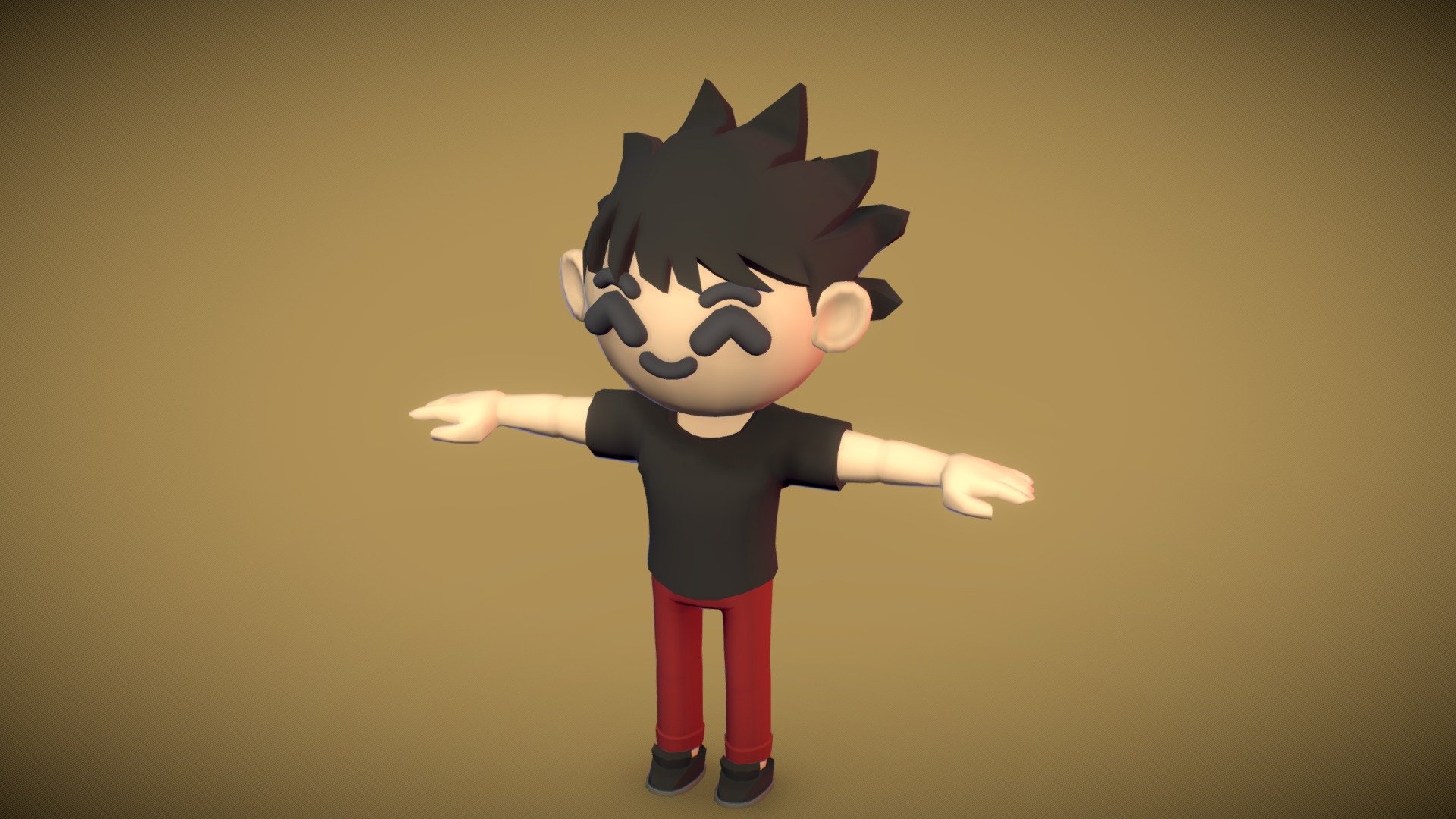 Male Hair Anime 3d model