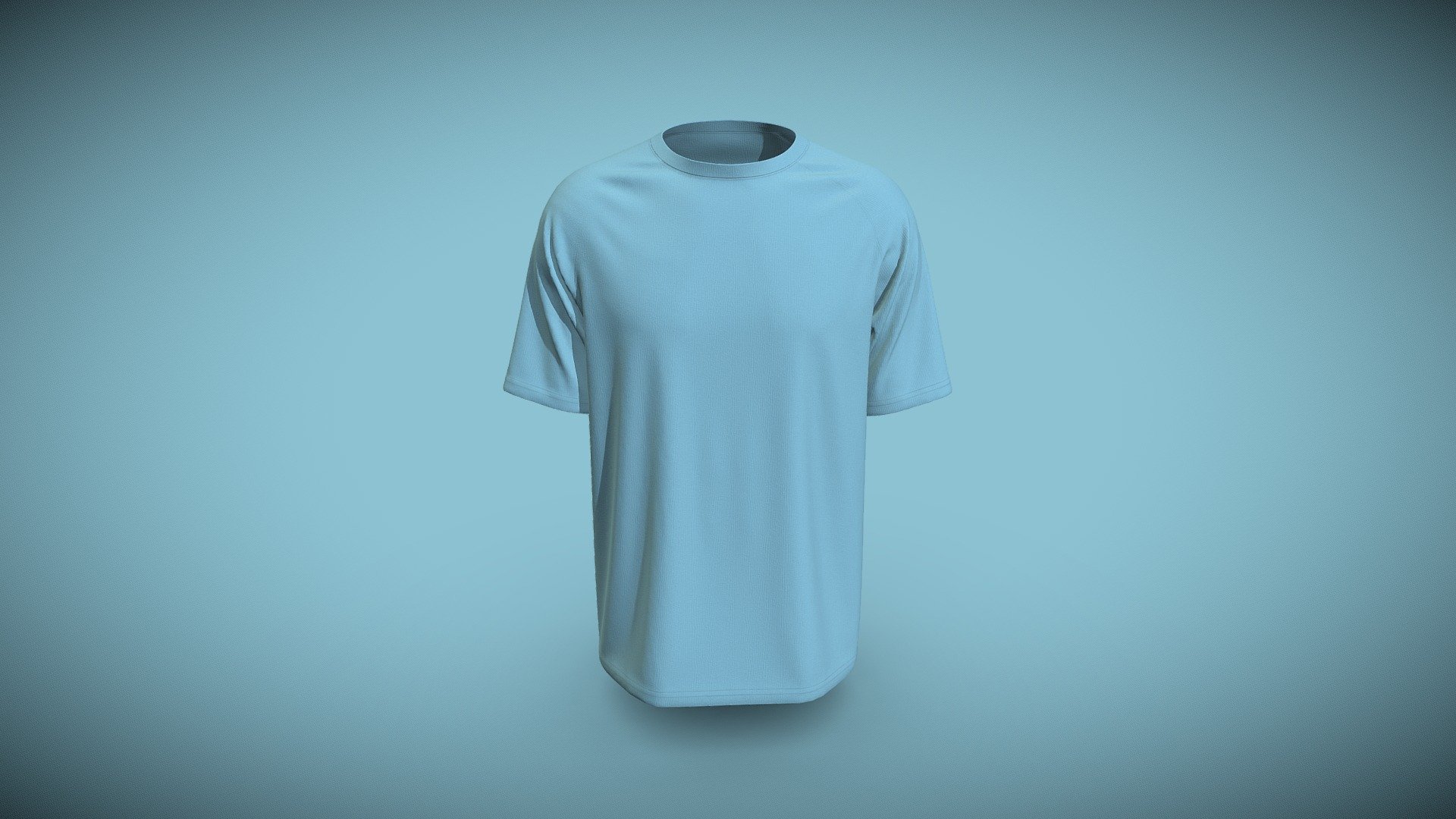 Raglan Sleeve Round Neck Tee Design 3d model