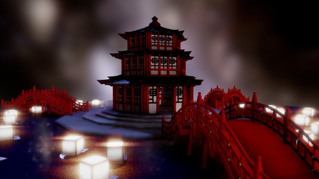 Temple of the Spirits (Asian Temple) 3d model