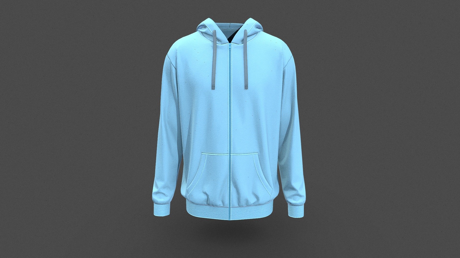 Men Basic Hooded Jacket 3d model