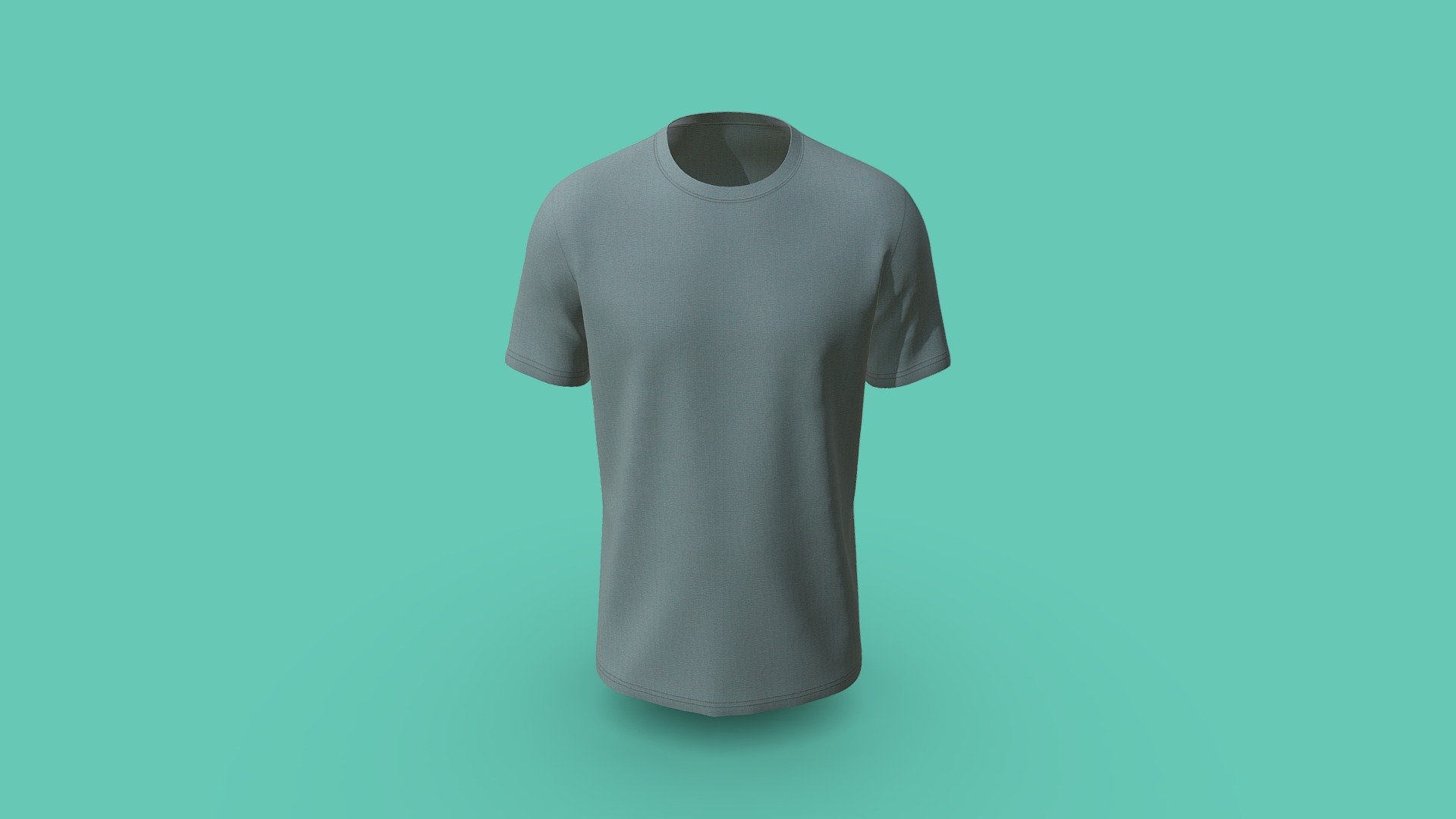 Men Short-Sleeve Round Neck Tee (Low Poly) 3d model