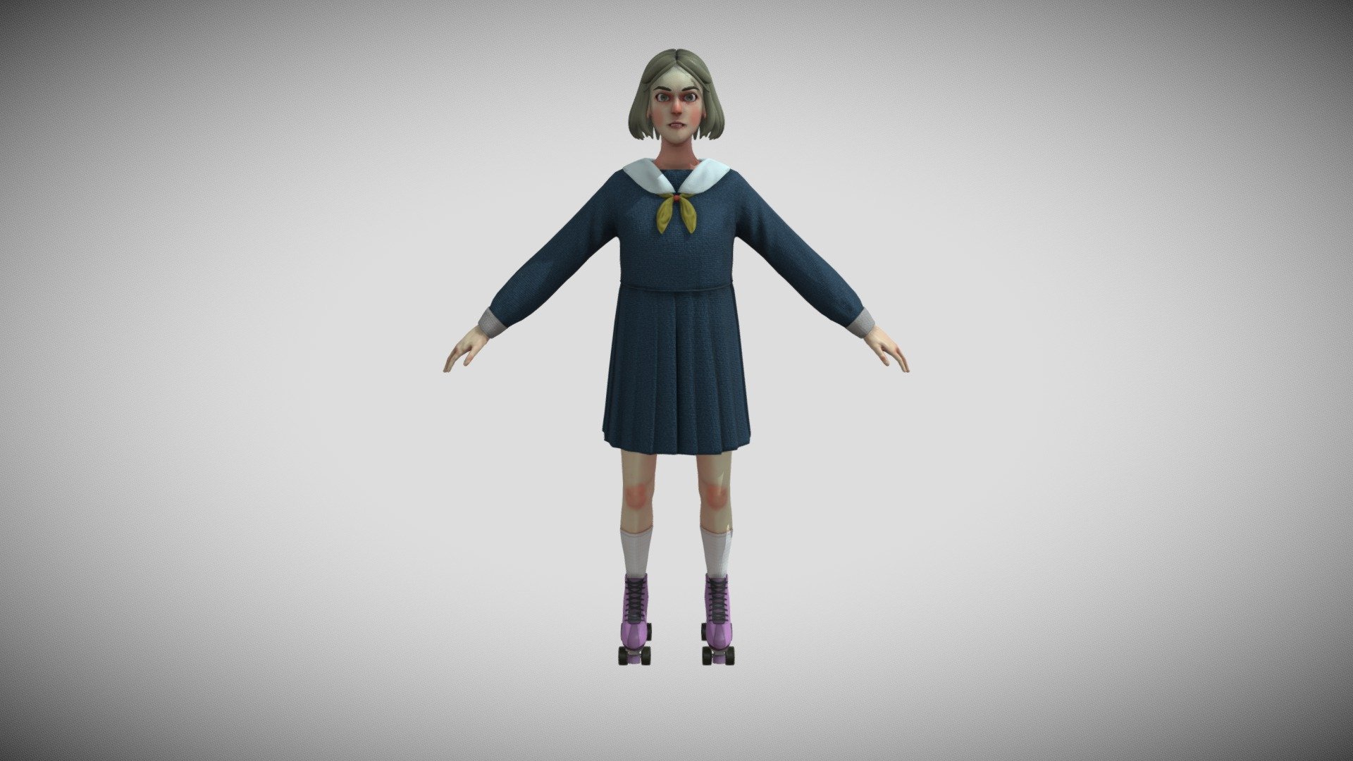 Roller skate girl 3d model