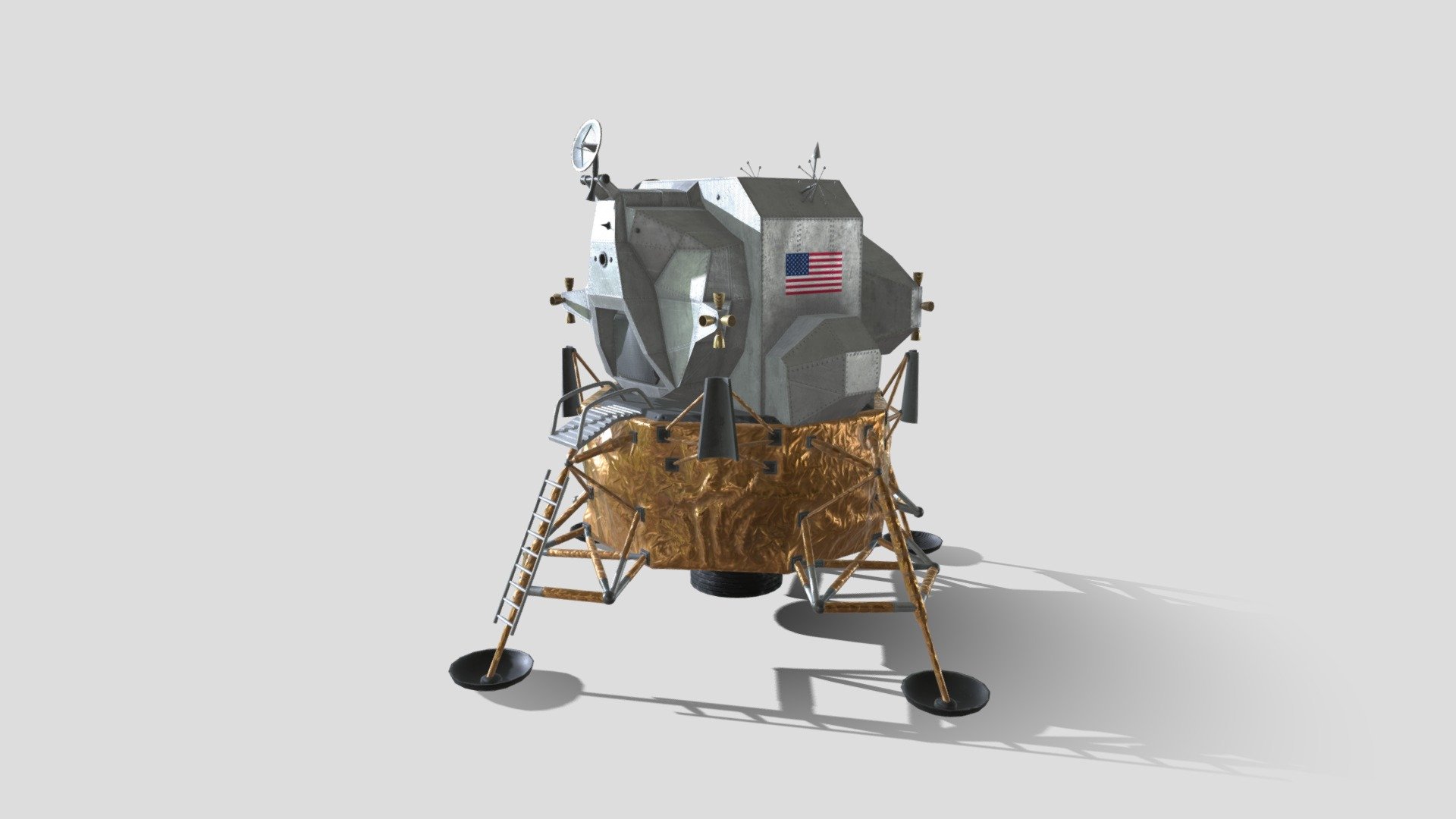 Lunar Lander 4K and 2K Textures 3d model