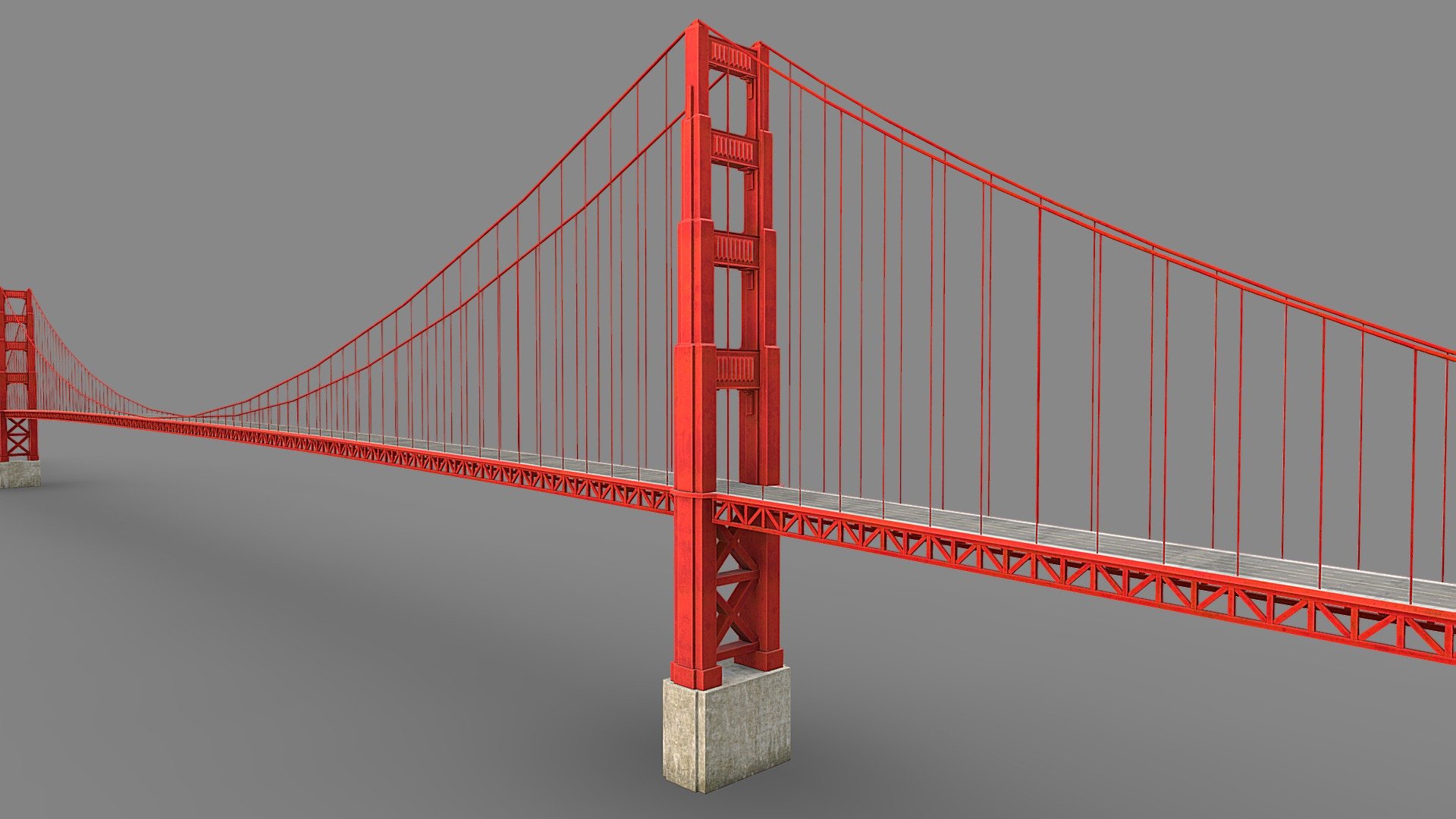 Low Poly Golden Gate Bridge San Francisco 3d model