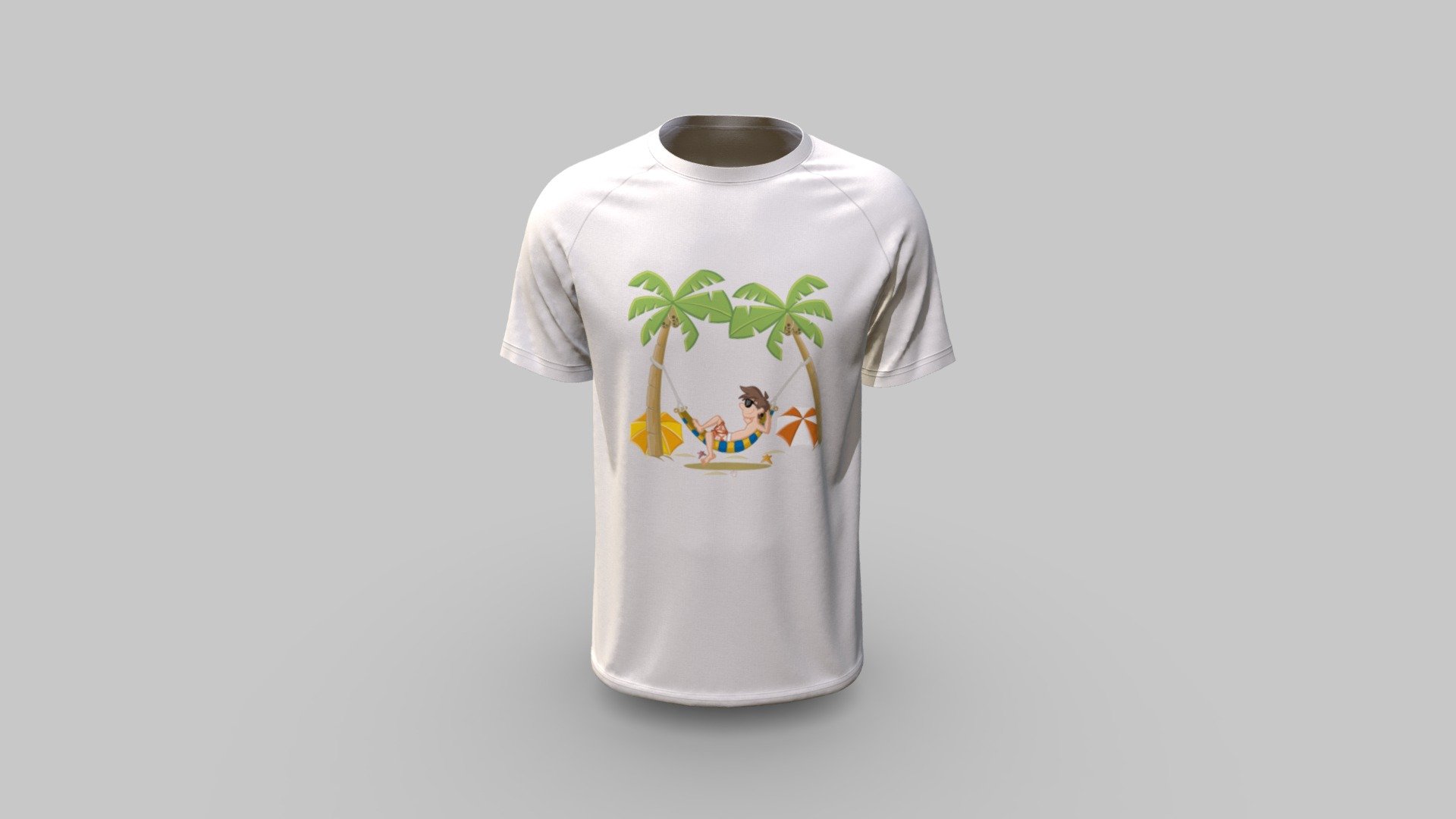 Raglan Sleeve Tee Design 3d model