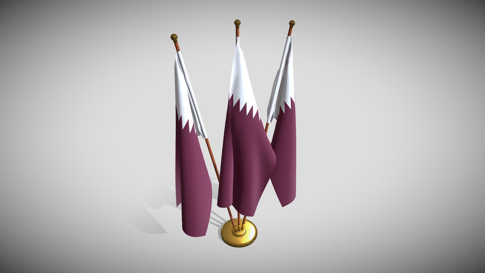 Qatar Flag Pack 3d model