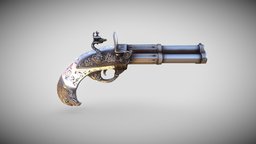 Flintlock pistol, France 18th. C.