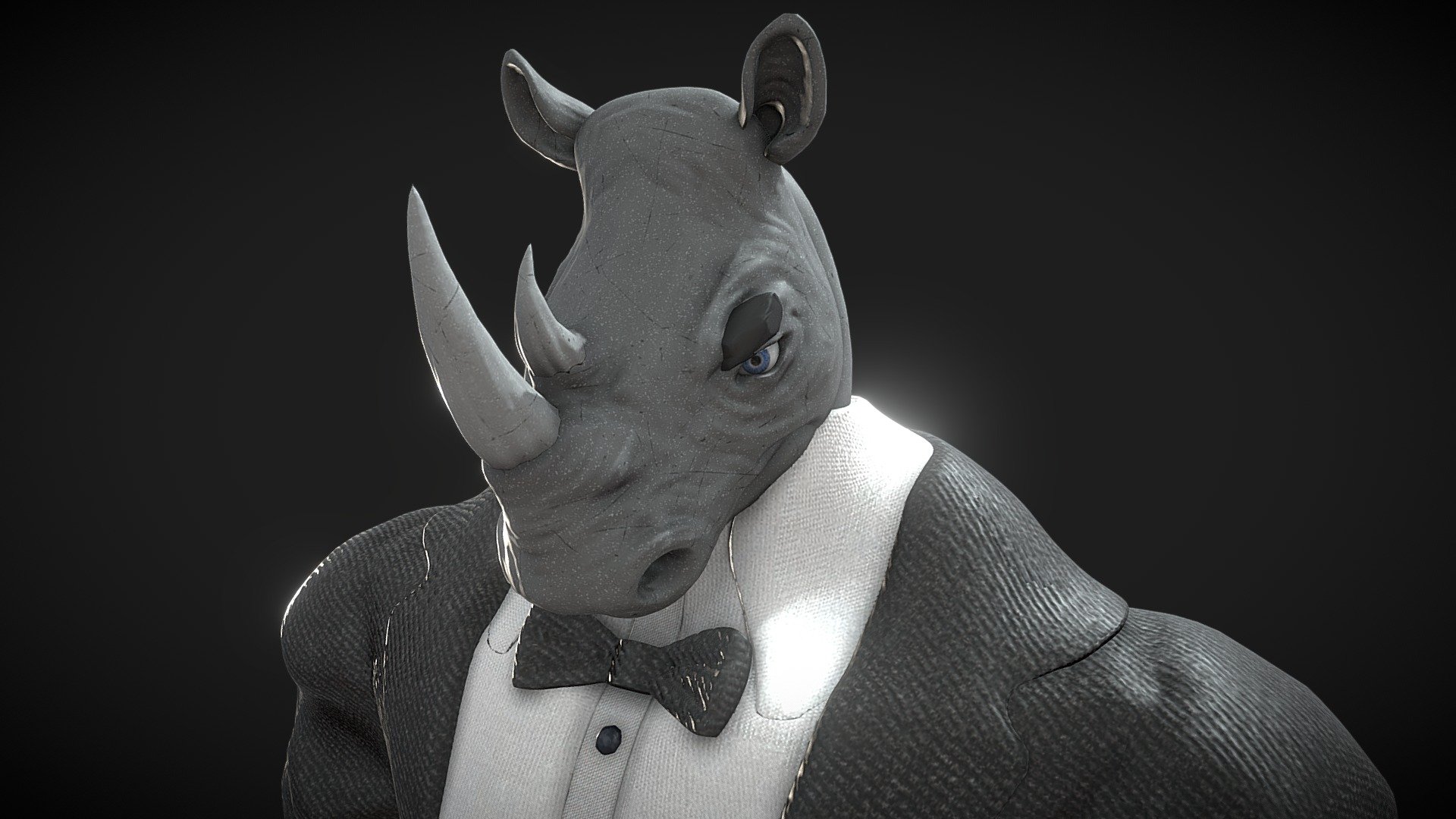 Dapper Rhino Bust 3d model