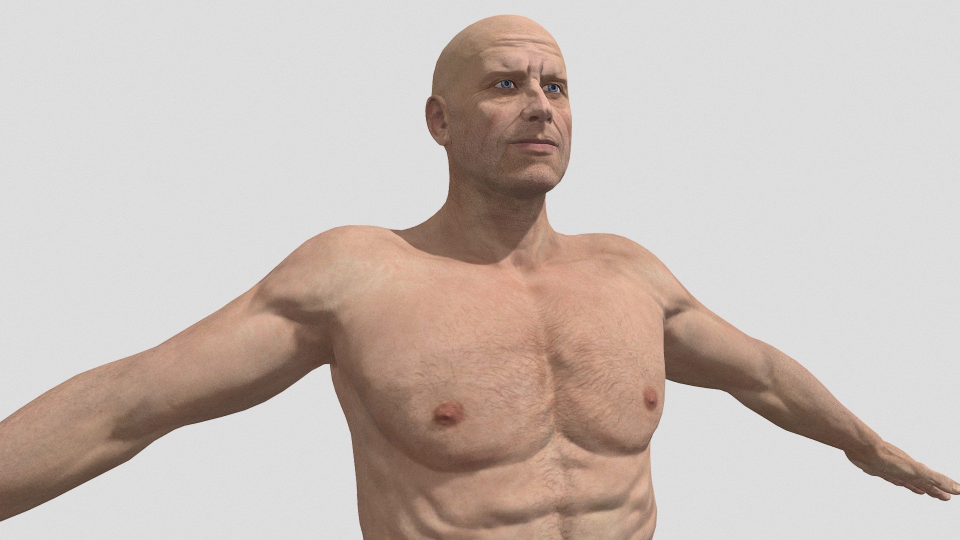 Older Muscular Male Character 3d model