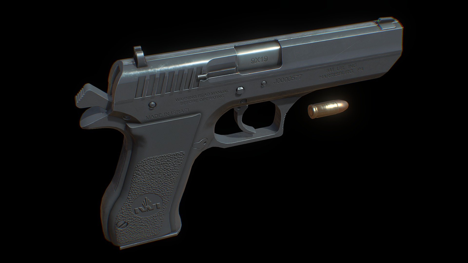 IWI Jericho 941F Pistol 3d model