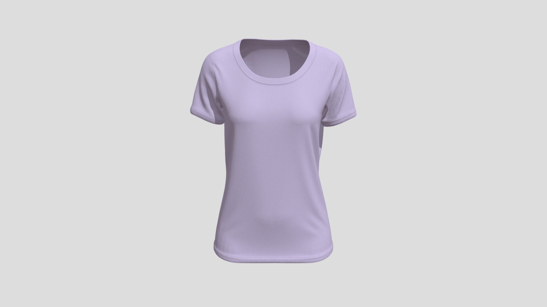 Modern Boatneck Short Sleeve T-shirt Women 3d model