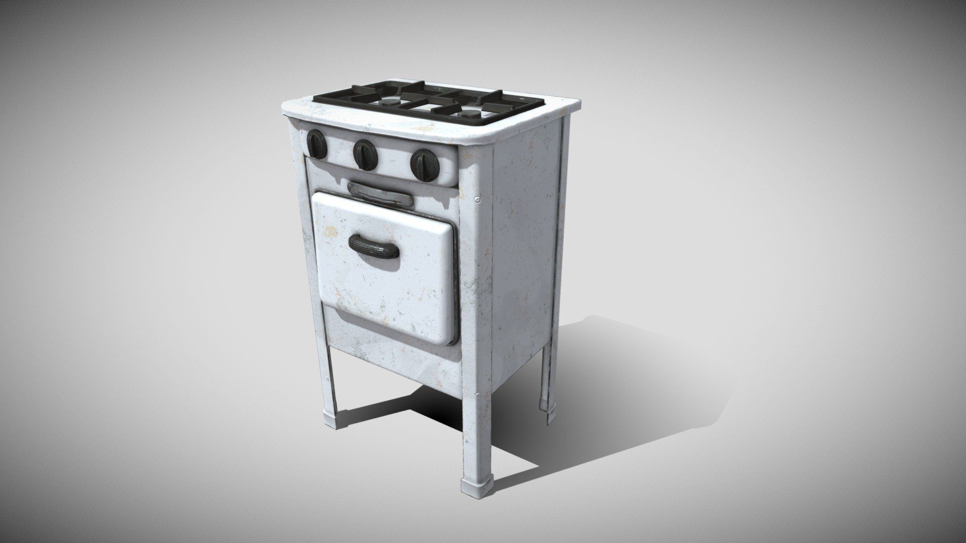 Old Gas Stove 3d model